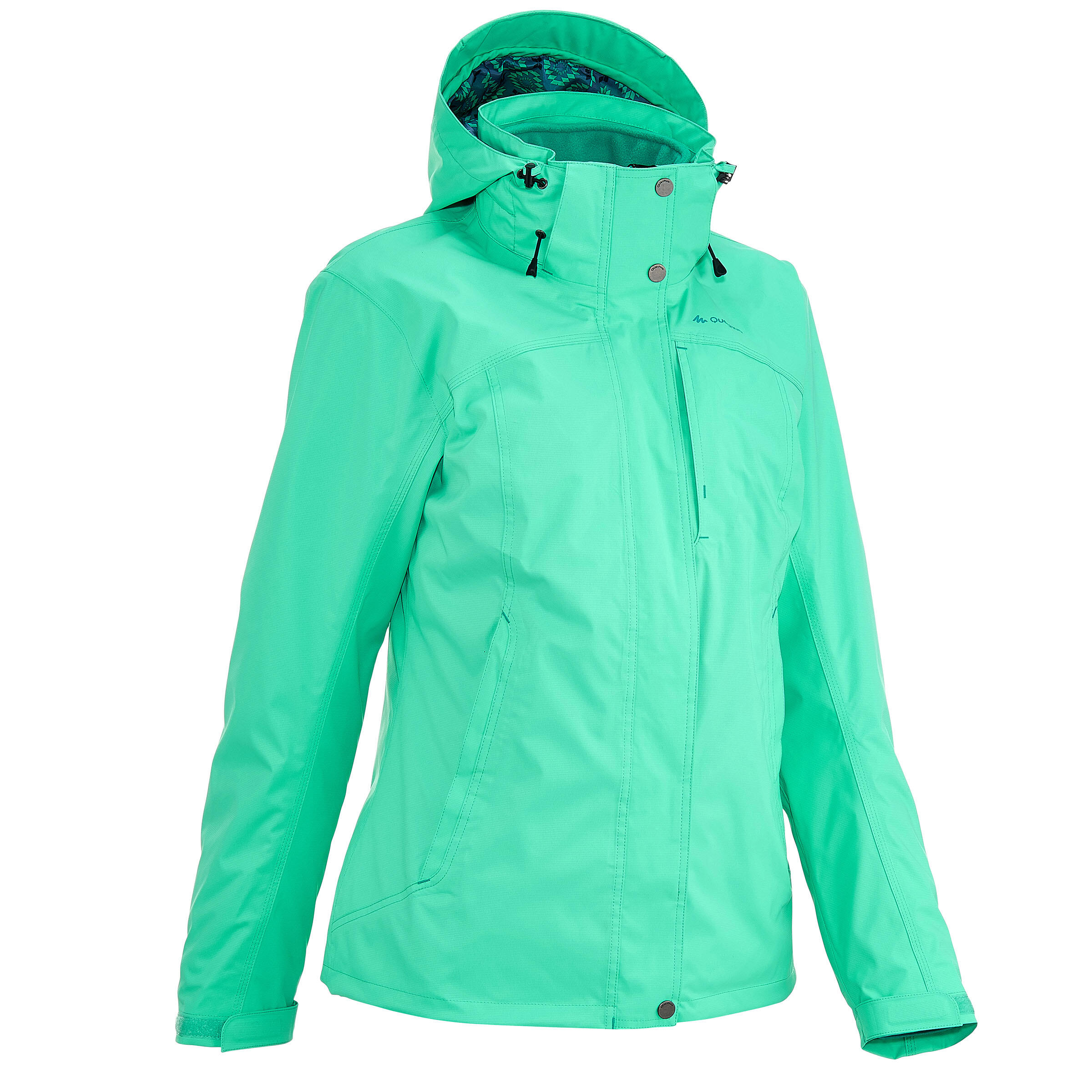 QUECHUA Arpenaz 300 Rain 3-in-1 Women's Hiking Jacket - Electric Green