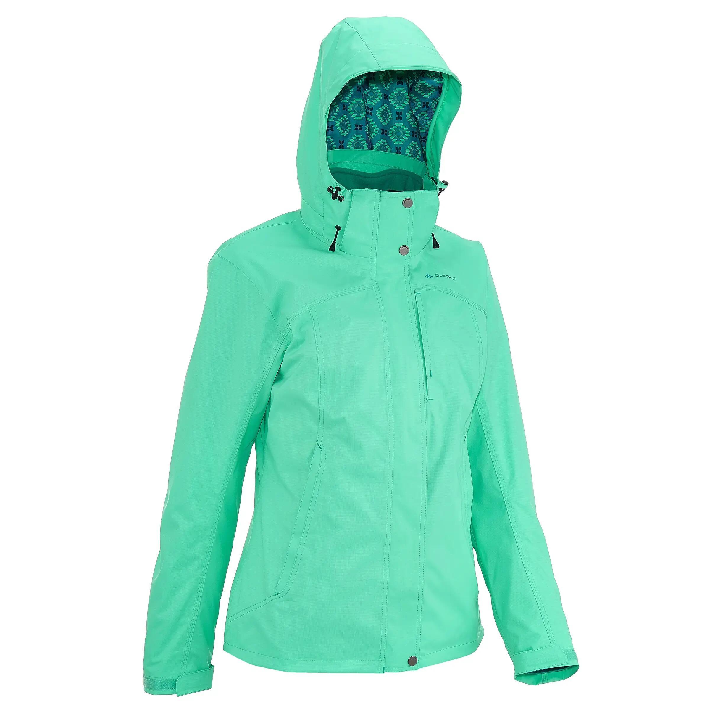 Arpenaz 300 Rain 3-in-1 Women's Hiking Jacket - Electric Green 2/22