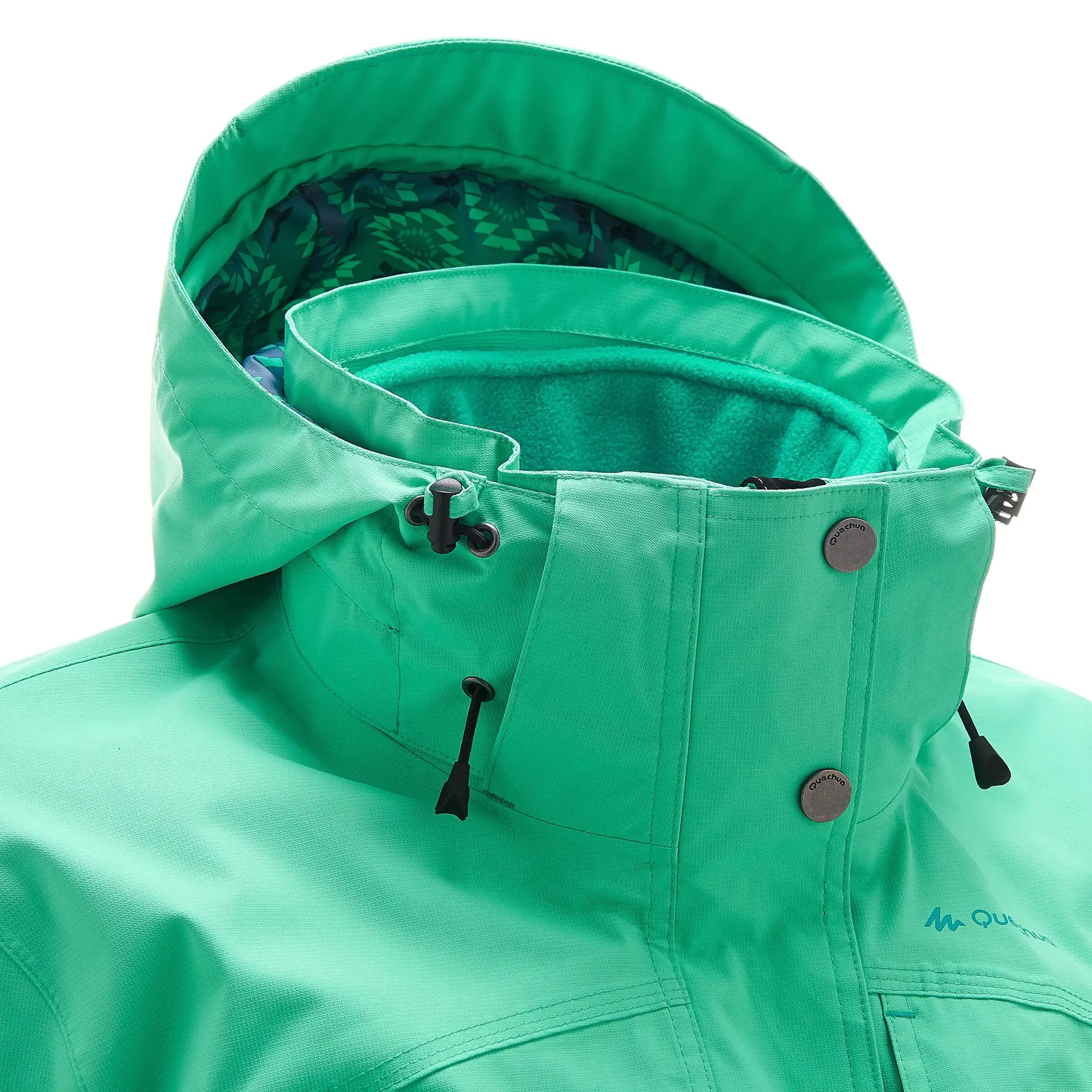 Arpenaz 300 Rain 3-in-1 Women's Hiking Jacket - Electric Green 11/22