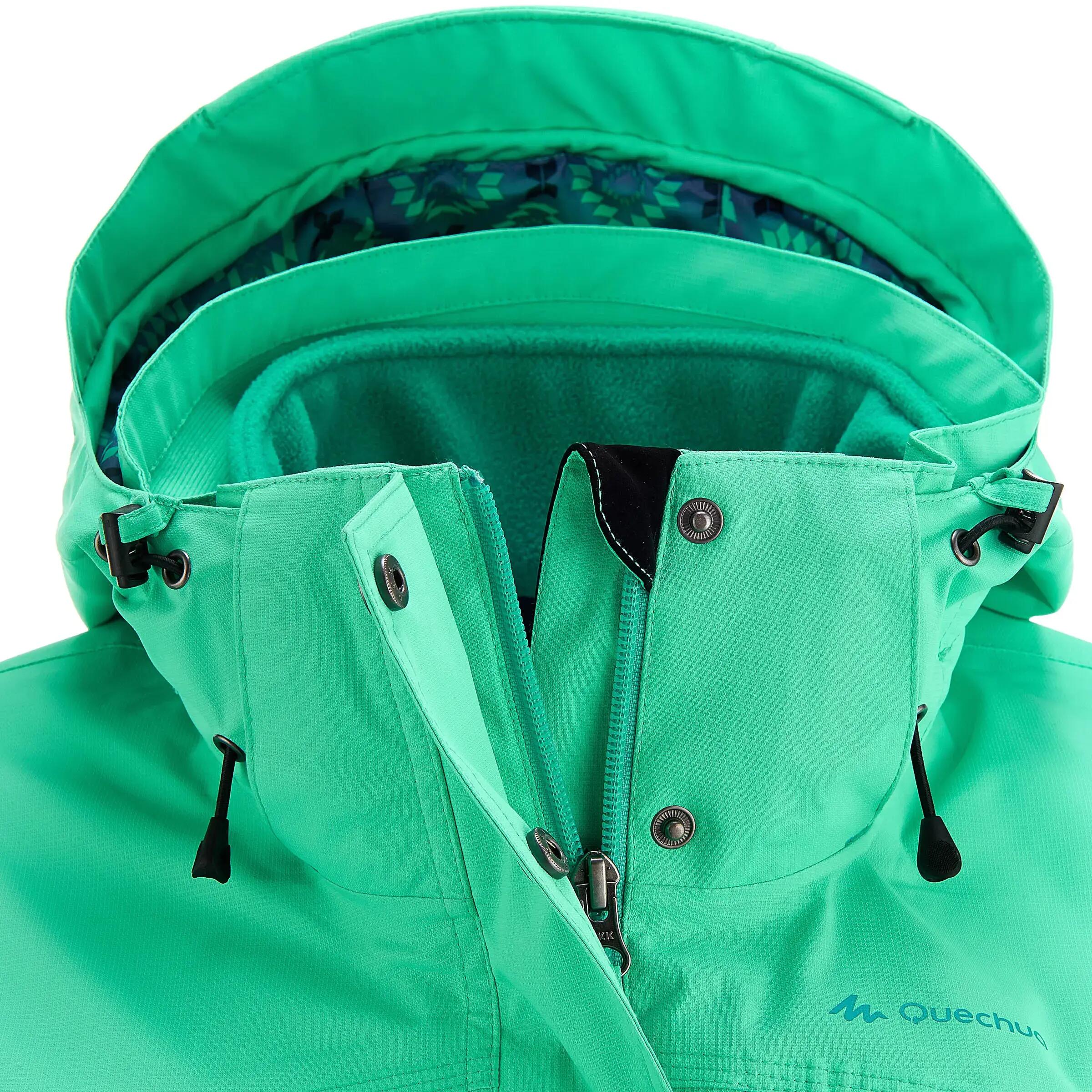 Arpenaz 300 Rain 3-in-1 Women's Hiking Jacket - Electric Green 12/22