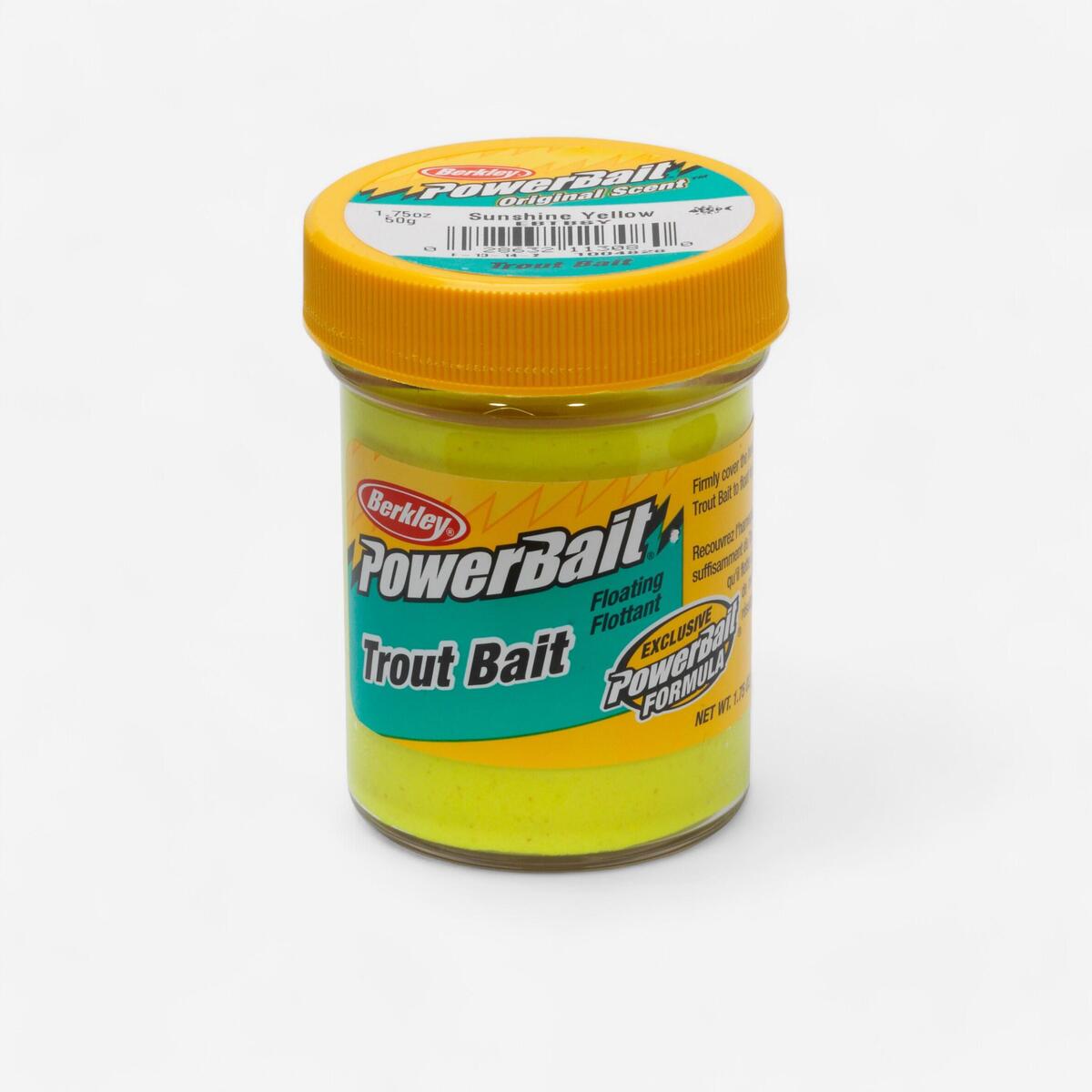 PATE A TRUITE PECHE DE LA TRUITE EN ETANG AUX APPATS POWERBAIT SUNSHINE YELLOW