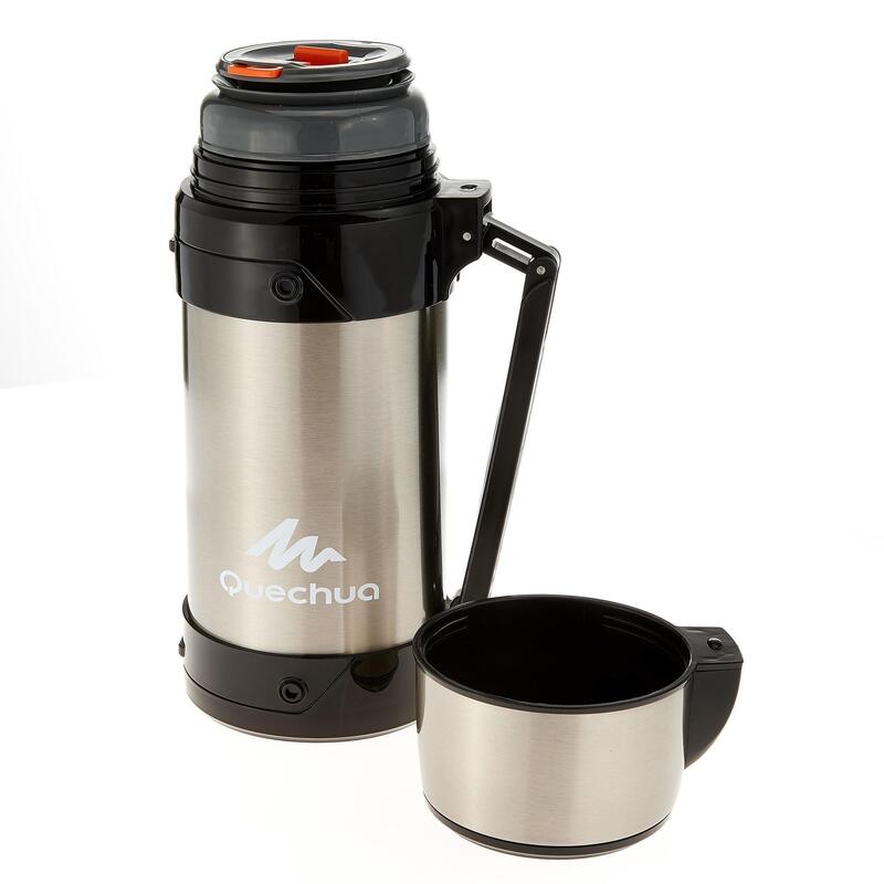 Thermosfles met beker voor wandelen rvs 1,5 l