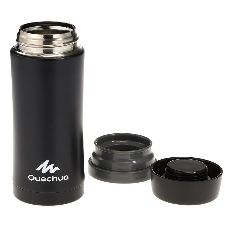 Termo Mug Camping Quechua Isotermico Acero Inoxidable 0,35 Litros Negro