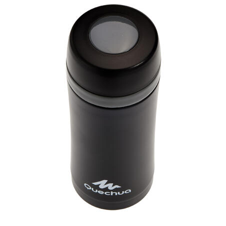 Crna termos čaša od nerđajućeg čelika za planinarenje (0,35 l)