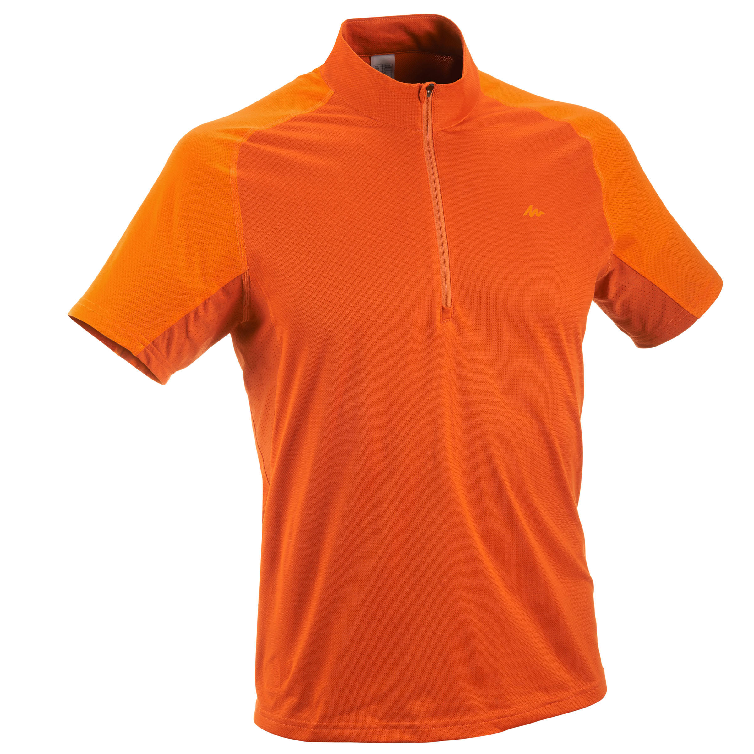 QUECHUA TechFRESH 100 Zip Men's Short-Sleeved Hiking T-Shirt - Orange