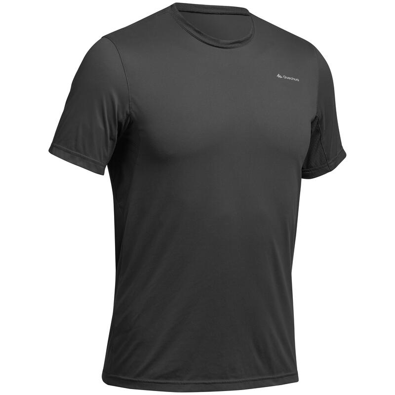 T-shirt de randonnée montagne MH100 manches courtes homme gris foncé T-shirt de randonnée montagne MH100 manches courtes homme gris foncé