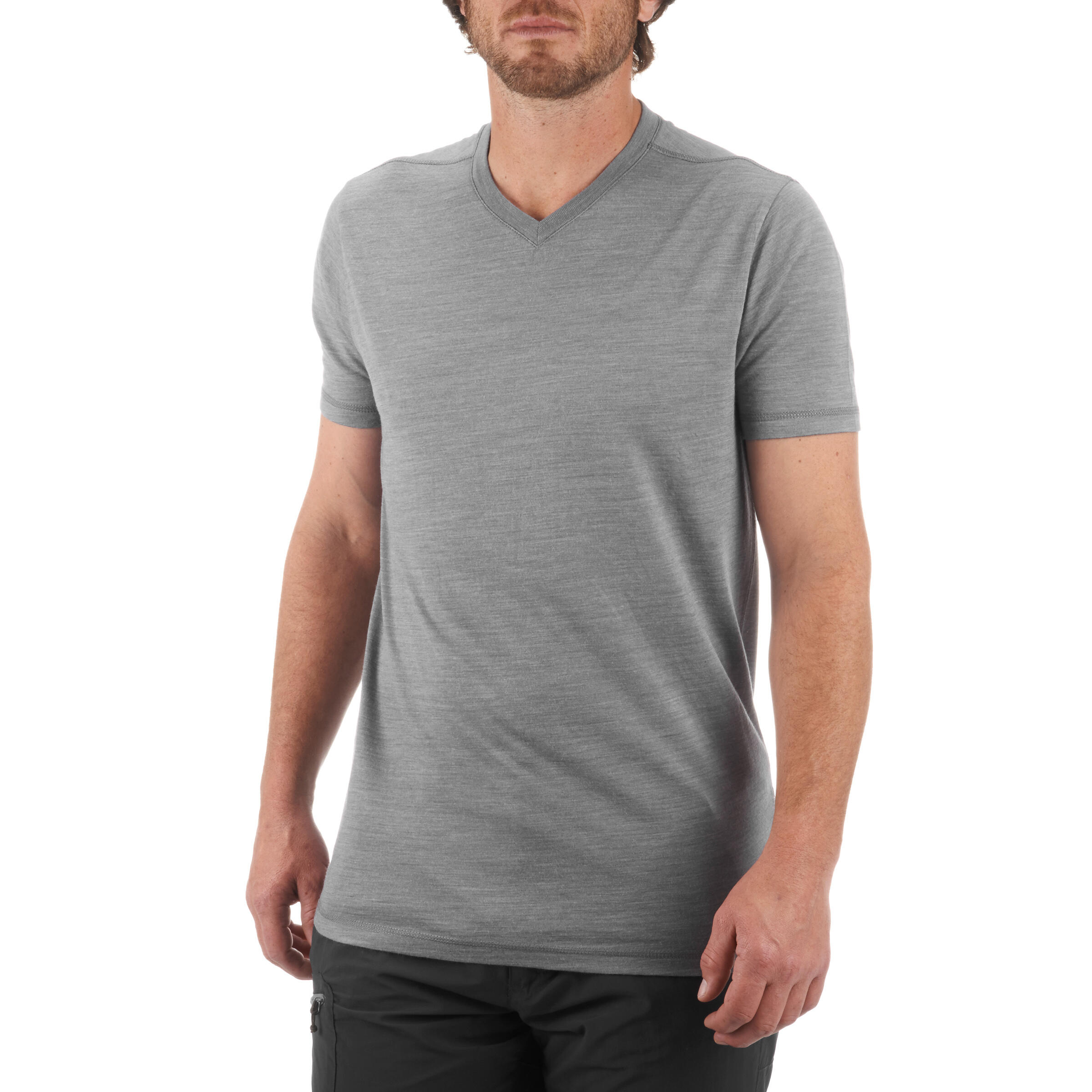 Short Sleeved Trekking Techwool 155 Man’s T-shirt - Grey 2/10