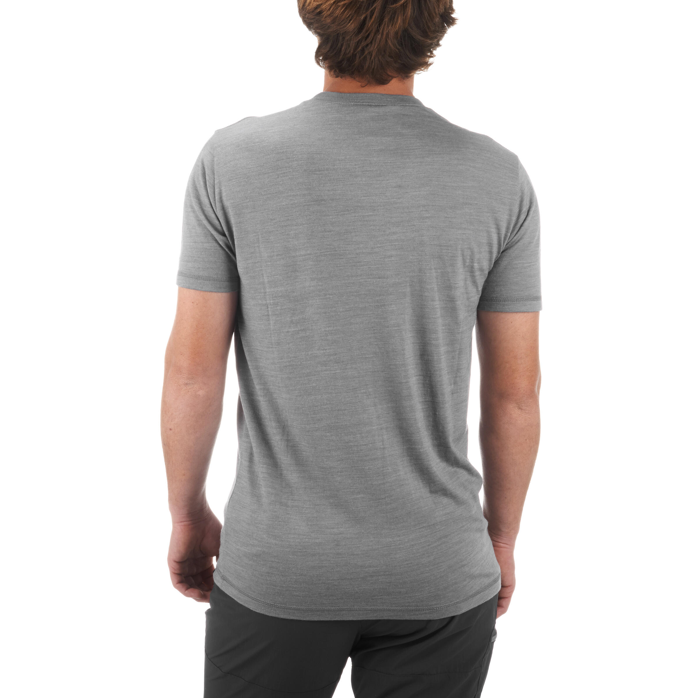 Short Sleeved Trekking Techwool 155 Man’s T-shirt - Grey 3/10