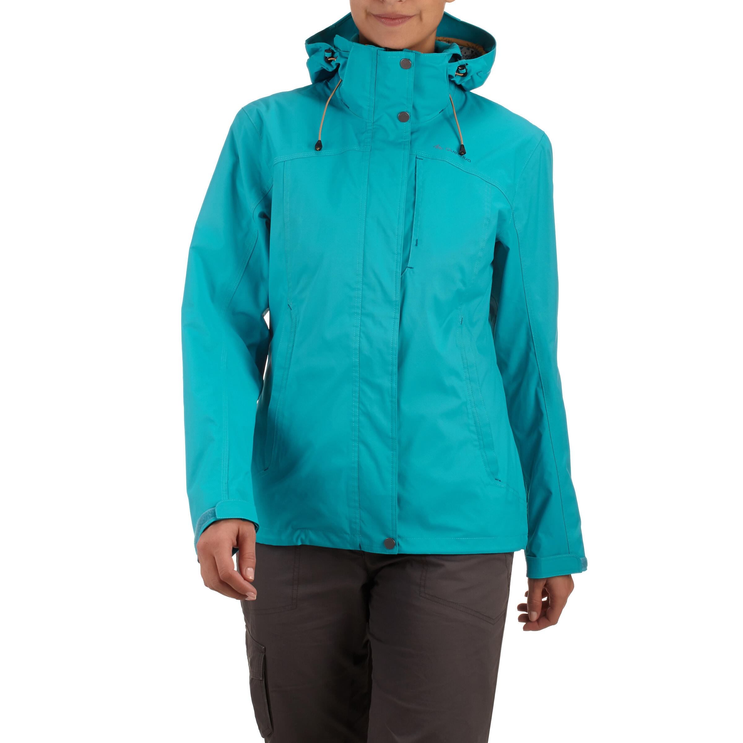 Arpenaz 300 women's waterproof walking rain jacket - blue 3/13