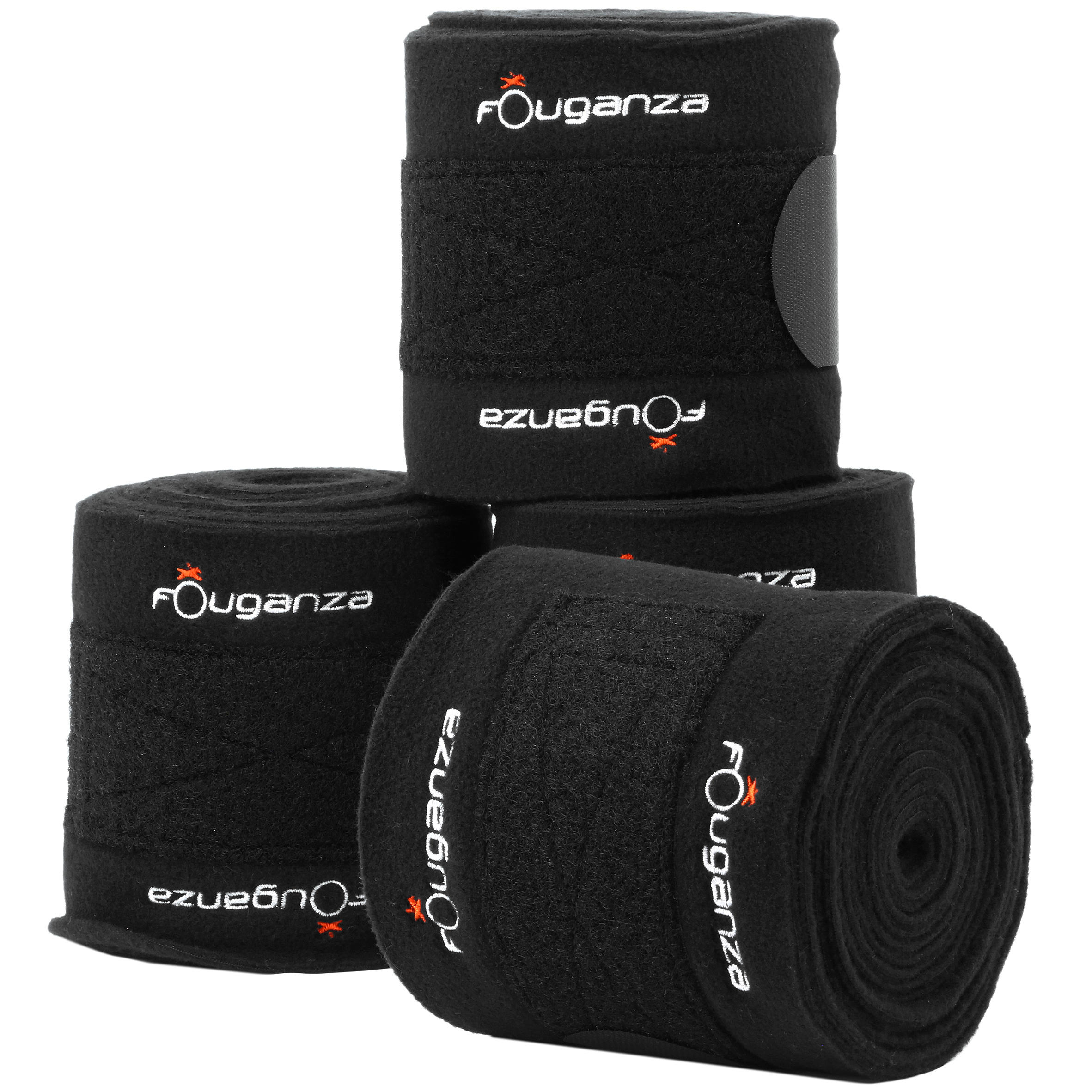 Horse Riding Polo Bandages For Horse Pony 3m 4 Pack Black