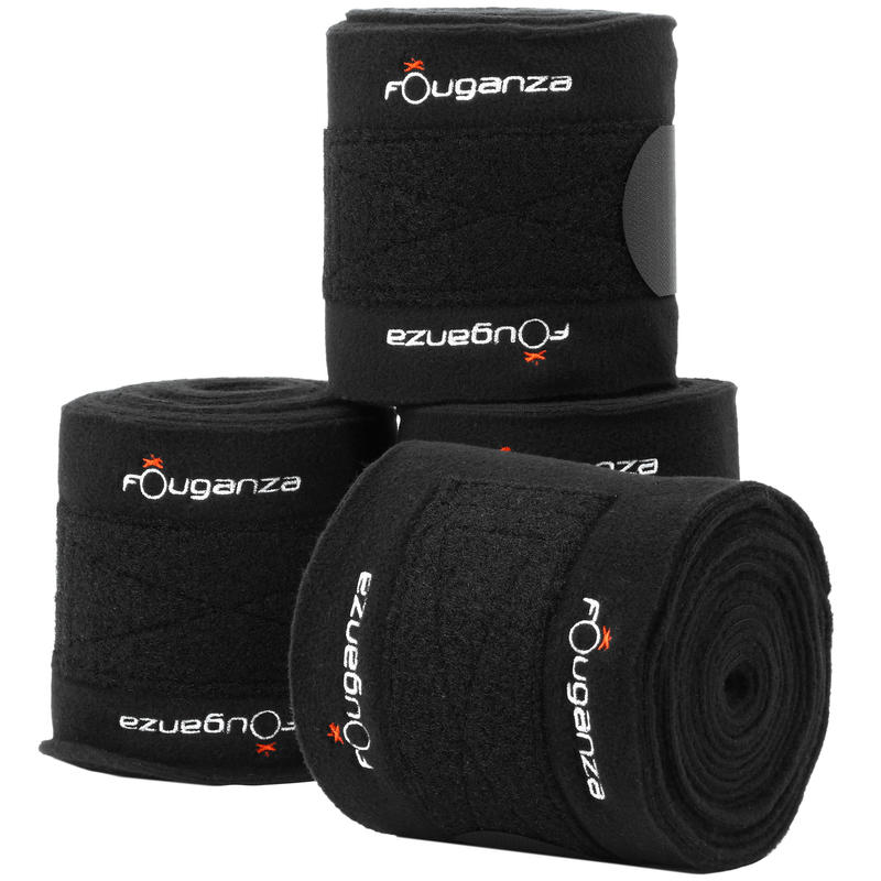 Horse Riding Polo Bandages For Horse/Pony 3 m 4-Pack - Black