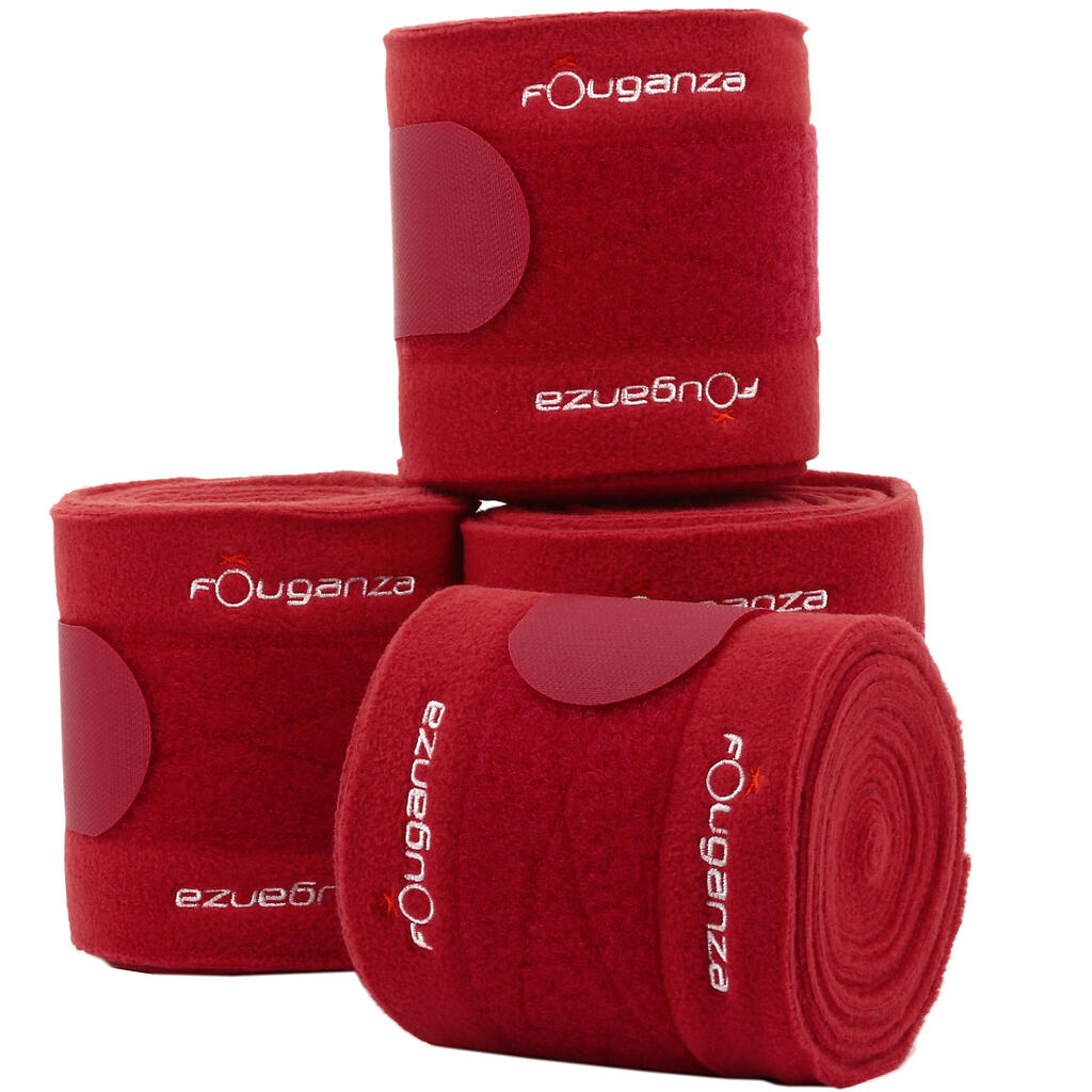 Horse Riding Polo Bandages For Horse/Pony 3 m 4-Pack - Red