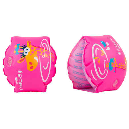 Flotadores brazos inflables para niños rosas estampados "GIGI" 11-30 kg