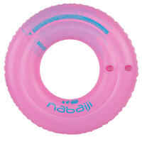Kids' inflatable swim ring 3-6 years 51 cm - "Giraffe" print blue