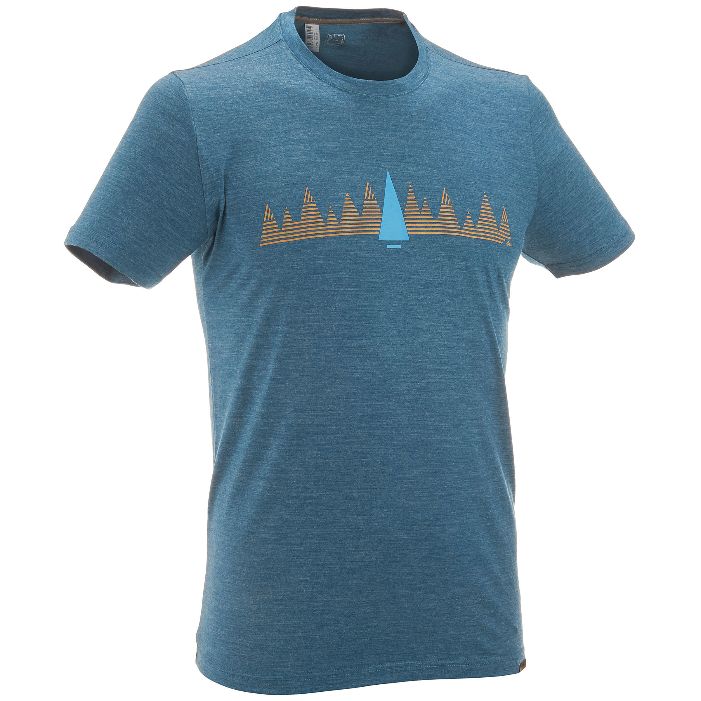 FORCLAZ Men's Short-sleeve Hiking T-shirt TechWOOL 50 - Blue