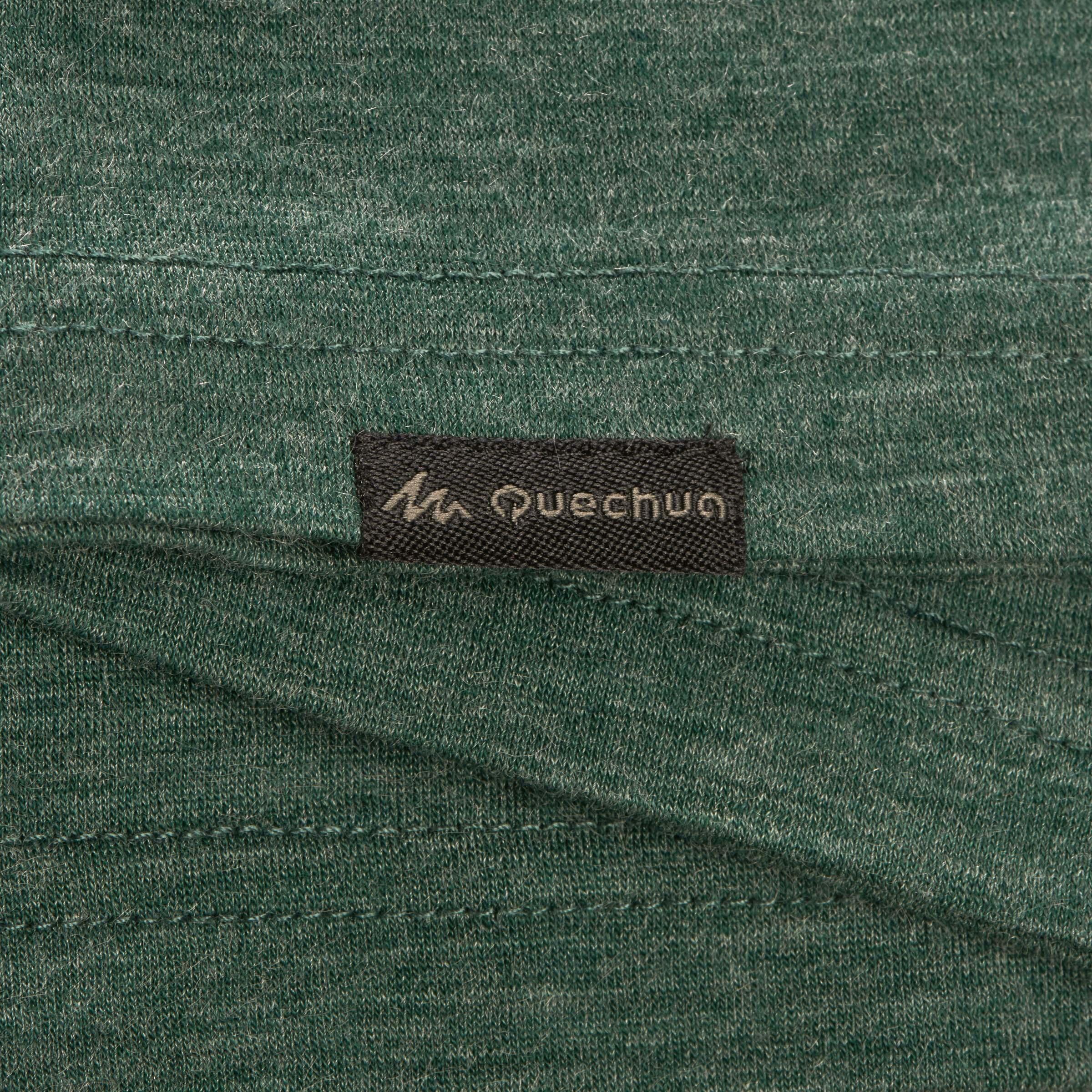 Men's Short-sleeve Hiking T-shirt TechWOOL 50 - Green Pattern 6/11