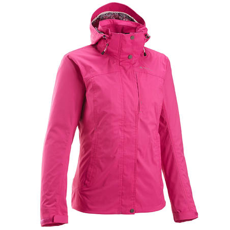 Arpenaz 300 Women's Hiking Rain Jacket - Pink - Decathlon