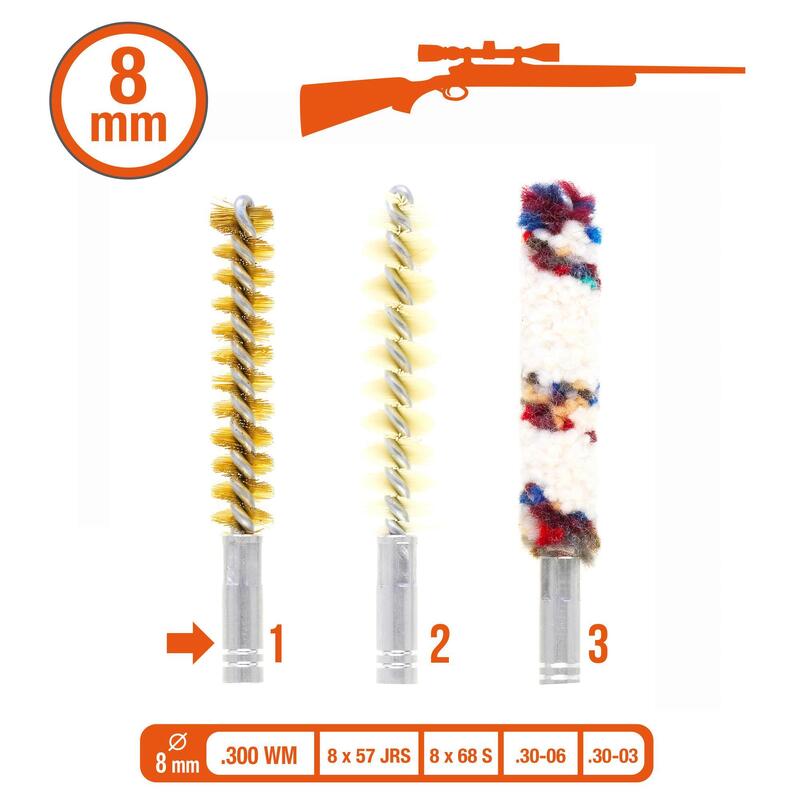 Brosses de rechange pour kit armes rayées (filetage 8/32)