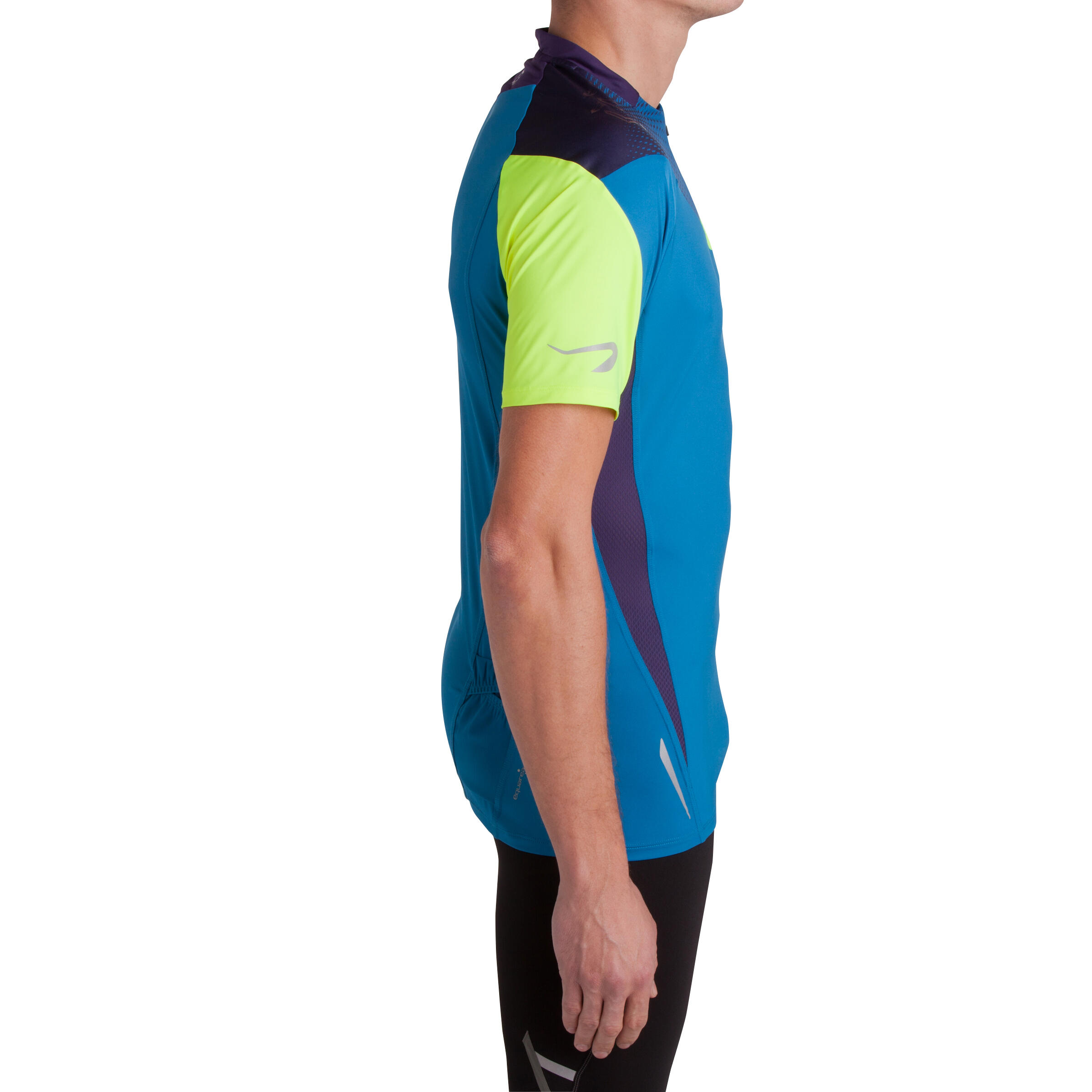 Trail Perf Men's Trail Running Short-Sleeved T-shirt - Blue/Yellow 4/21
