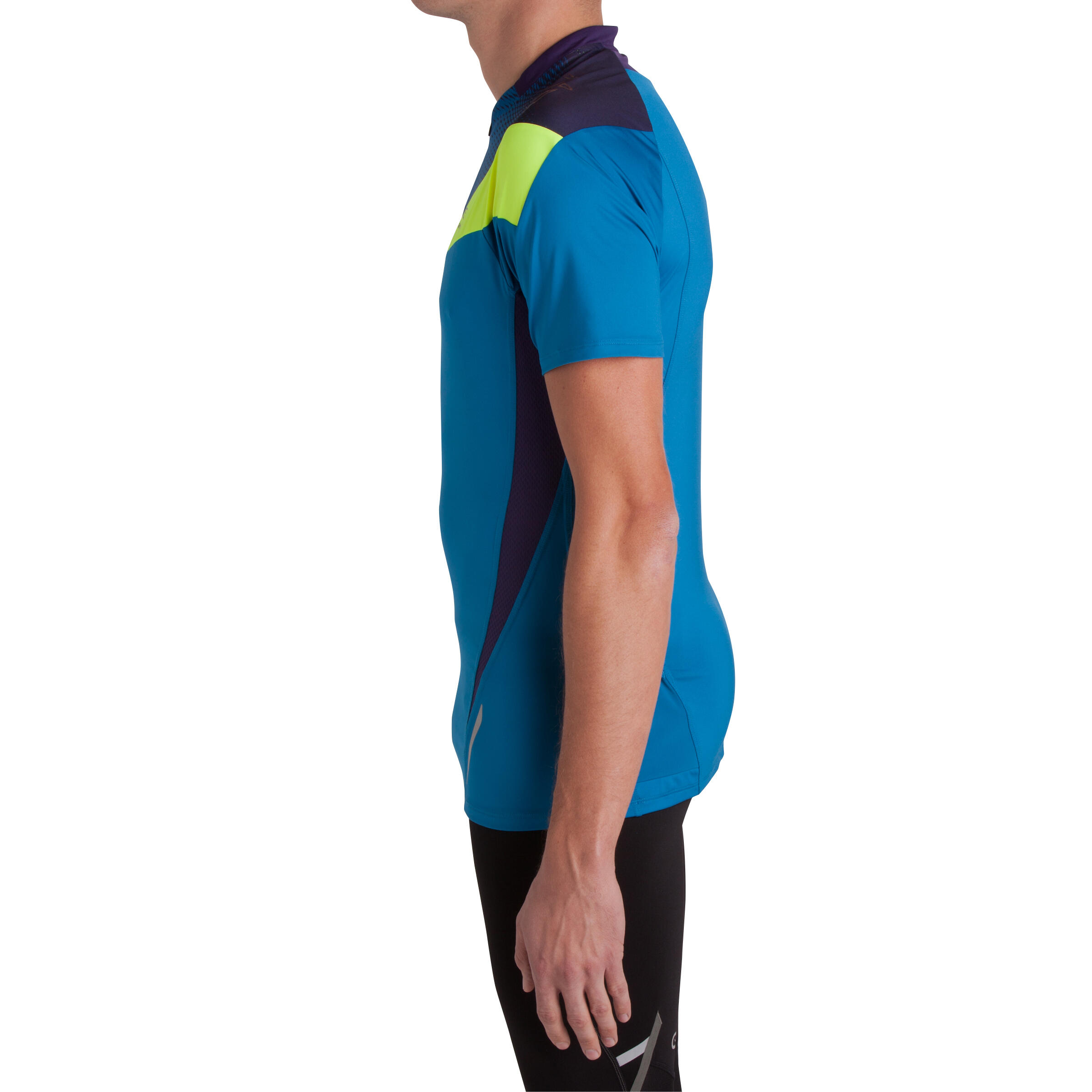 Trail Perf Men's Trail Running Short-Sleeved T-shirt - Blue/Yellow 5/21