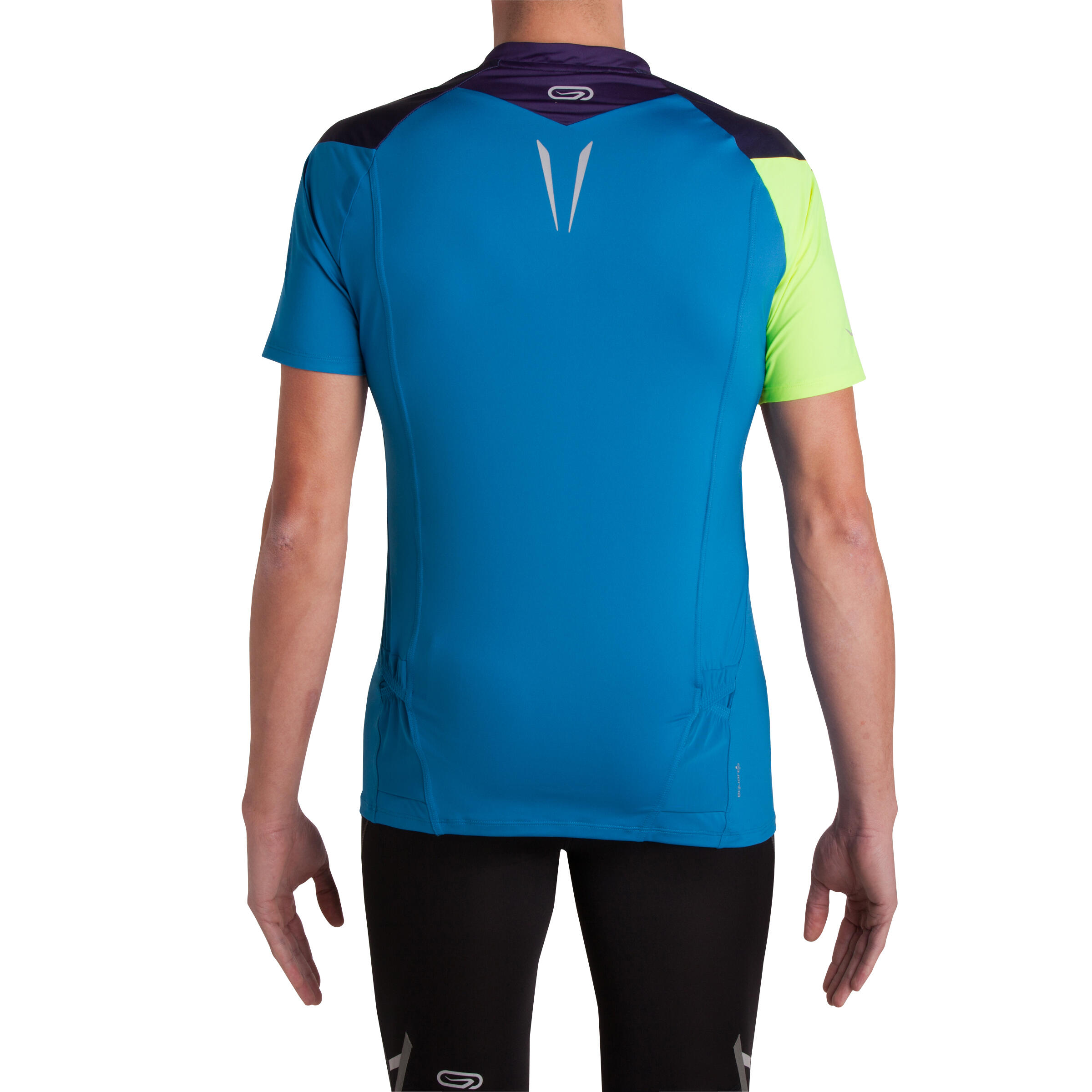 Trail Perf Men's Trail Running Short-Sleeved T-shirt - Blue/Yellow 3/21