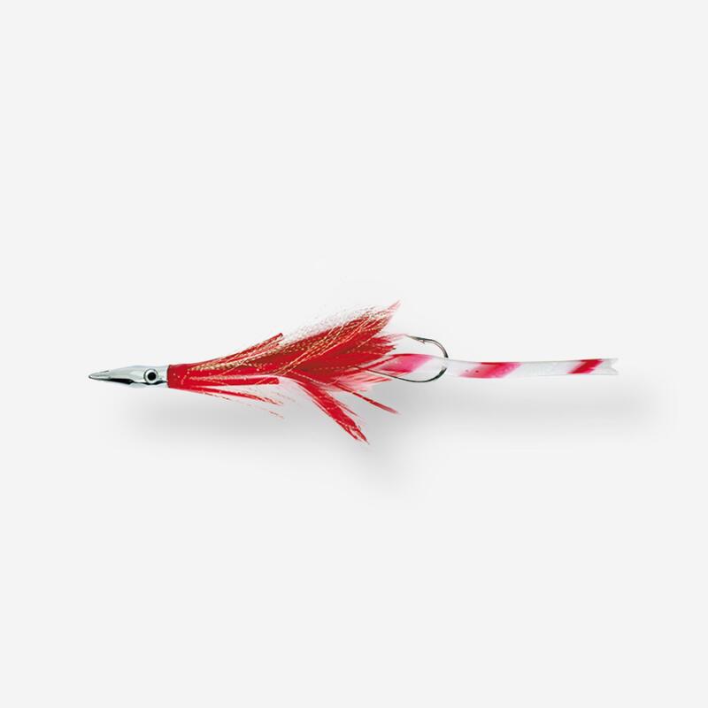 Nălucă Pescuit la Trenă Diamond Jet Feather Roşu/Alb