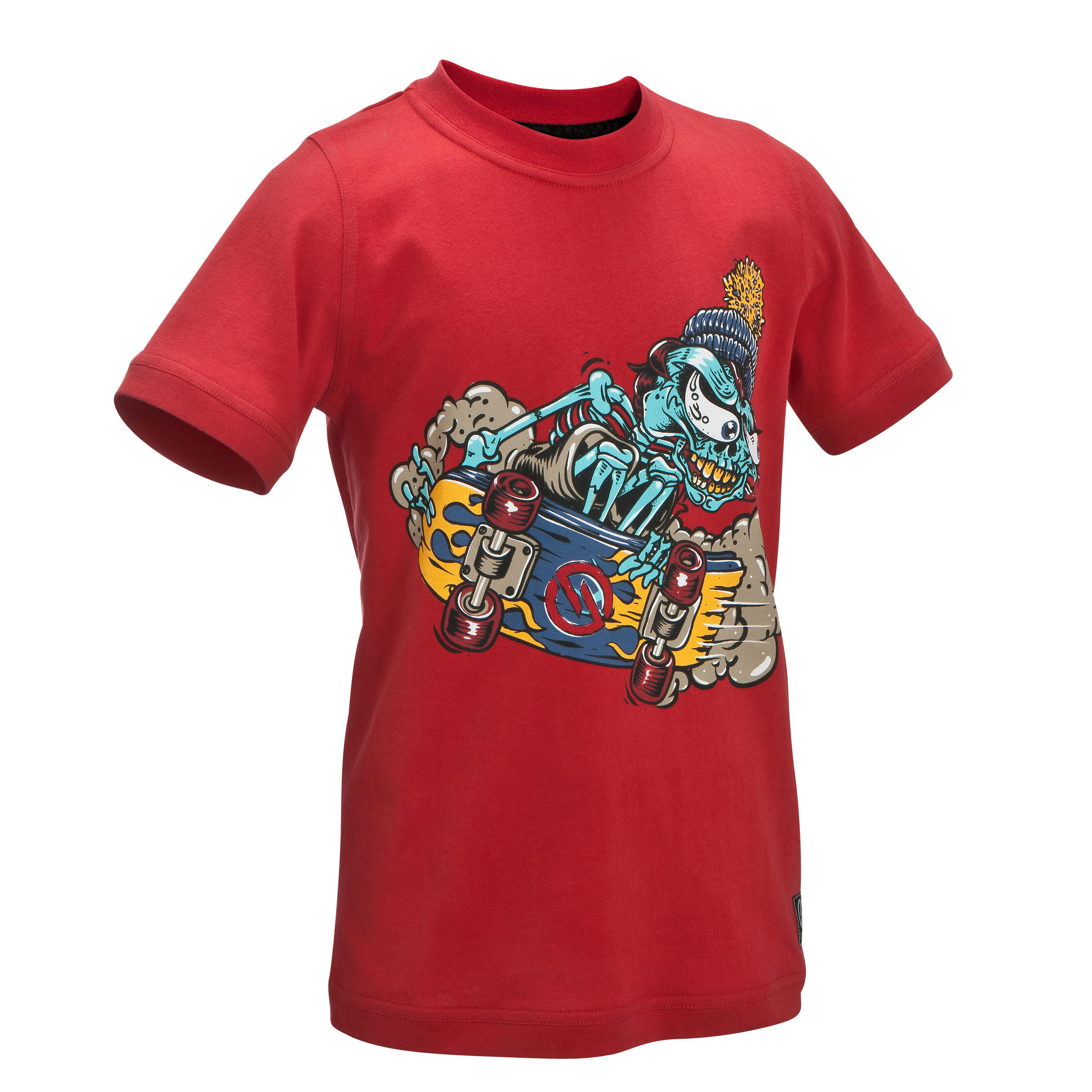 Crazy Junior Skateboarding Short-sleeved T-Shirt - Red 1/9