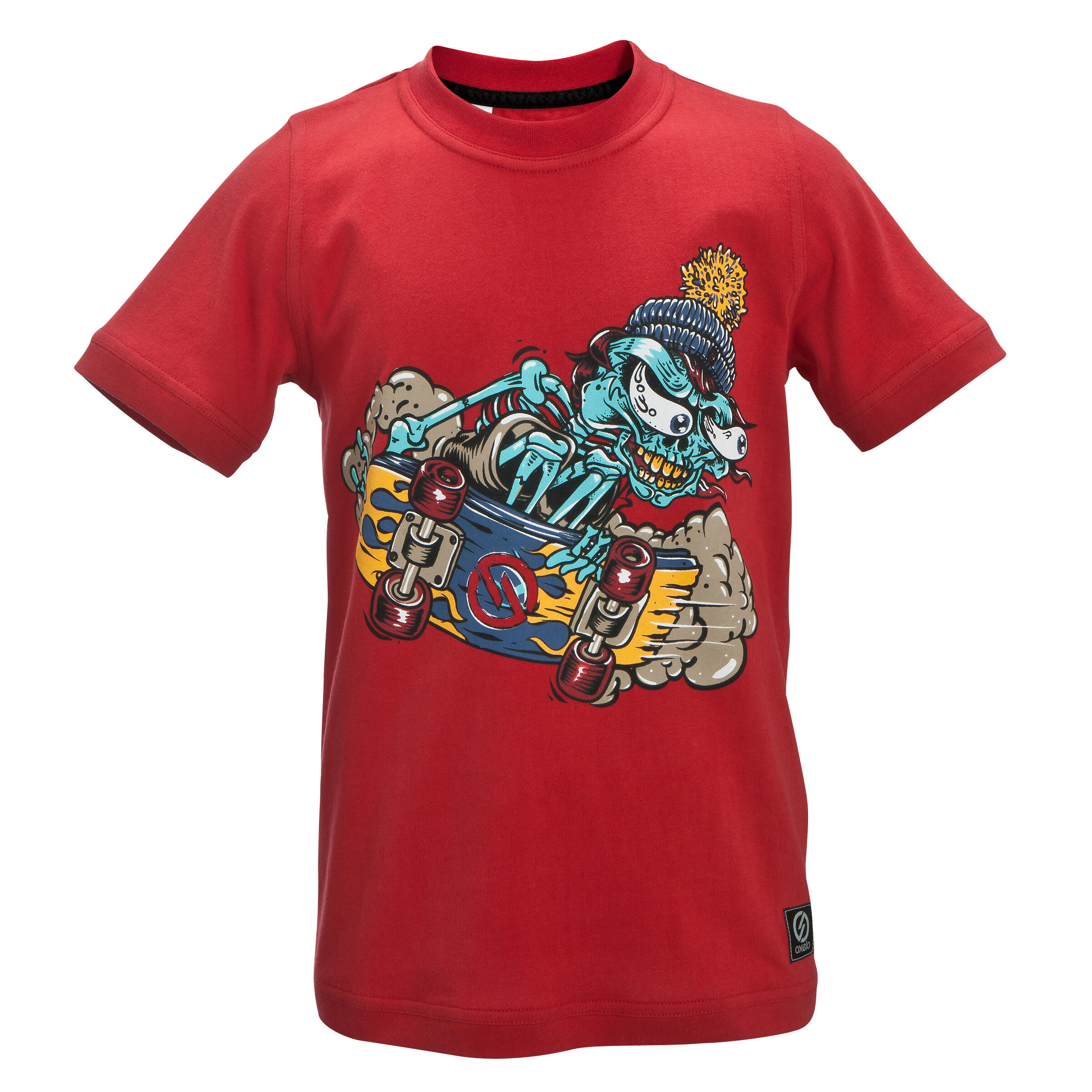 Crazy Junior Skateboarding Short-sleeved T-Shirt - Red 2/9