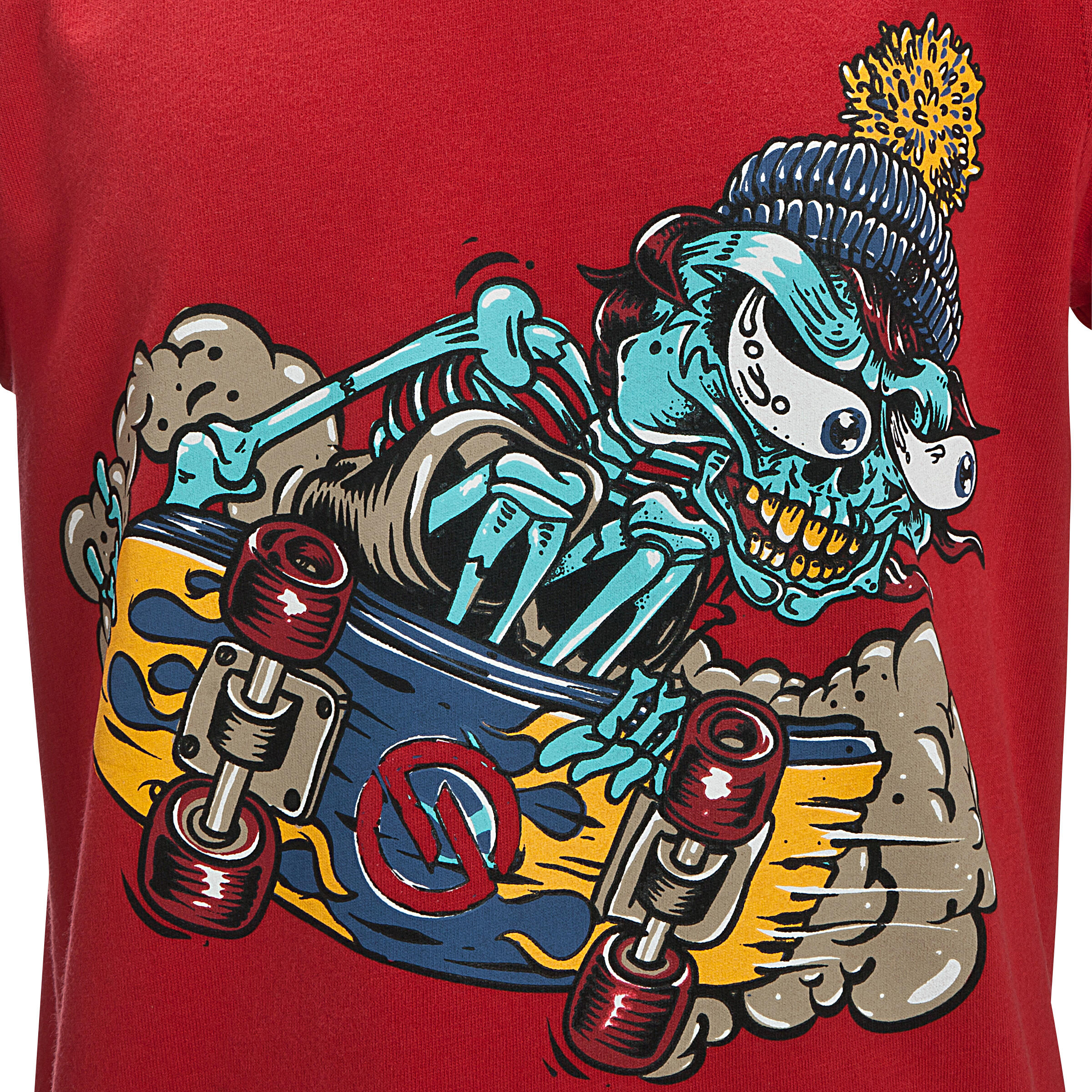 Crazy Junior Skateboarding Short-sleeved T-Shirt - Red 6/9