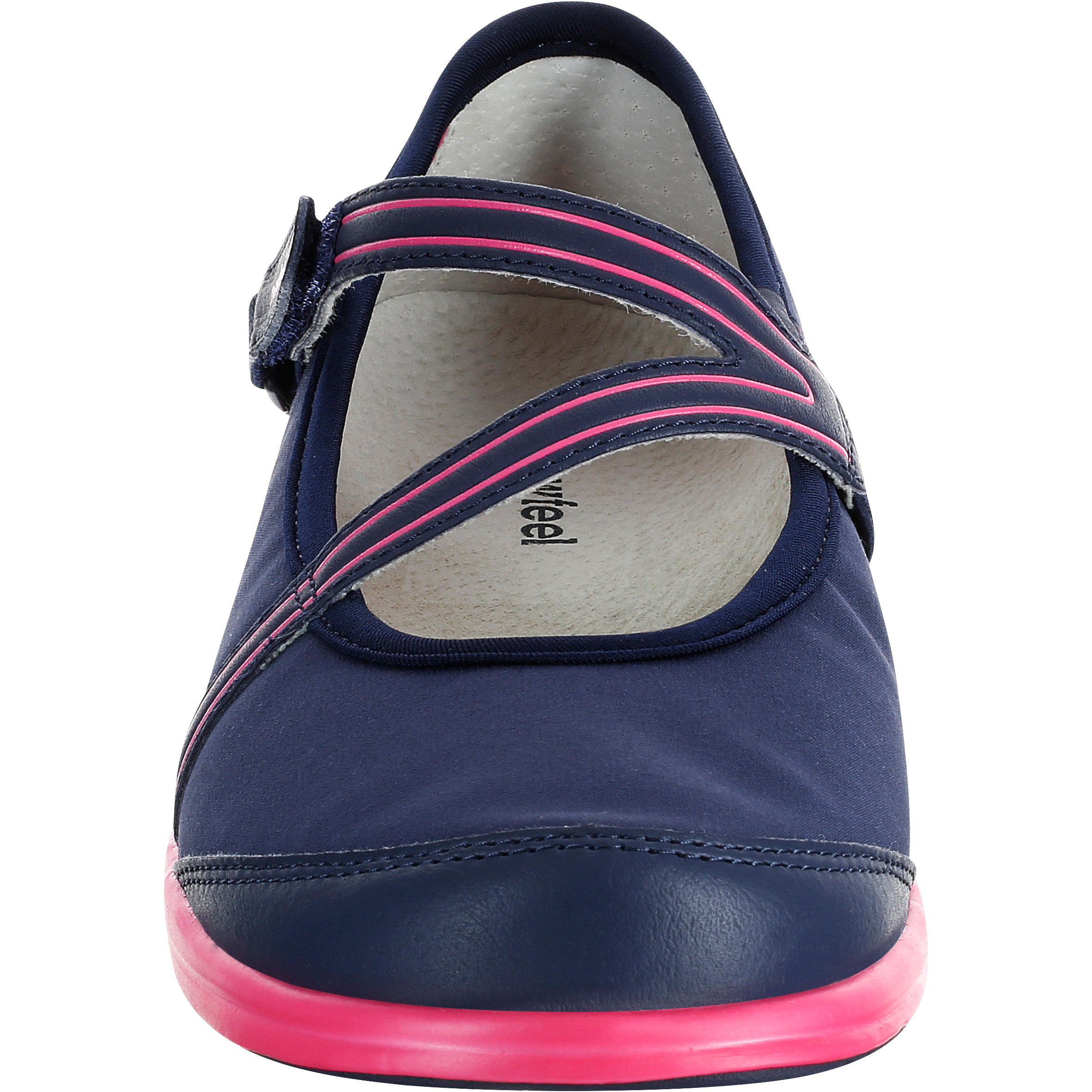 Baoma women's everyday walking ballerina pumps - navy blue/pink 4/19