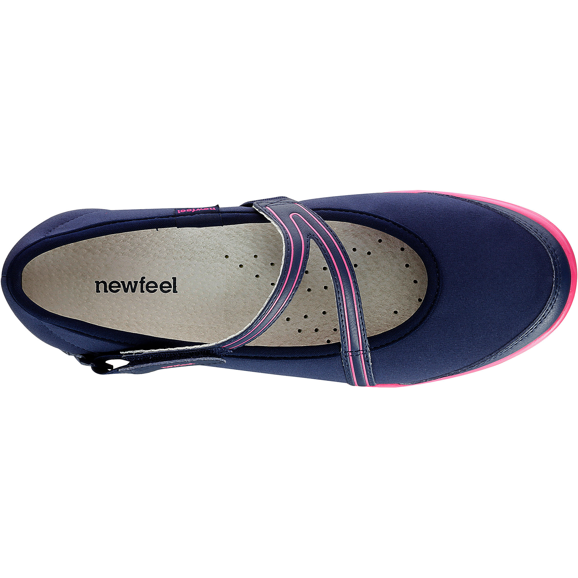 Baoma women's everyday walking ballerina pumps - navy blue/pink 7/19