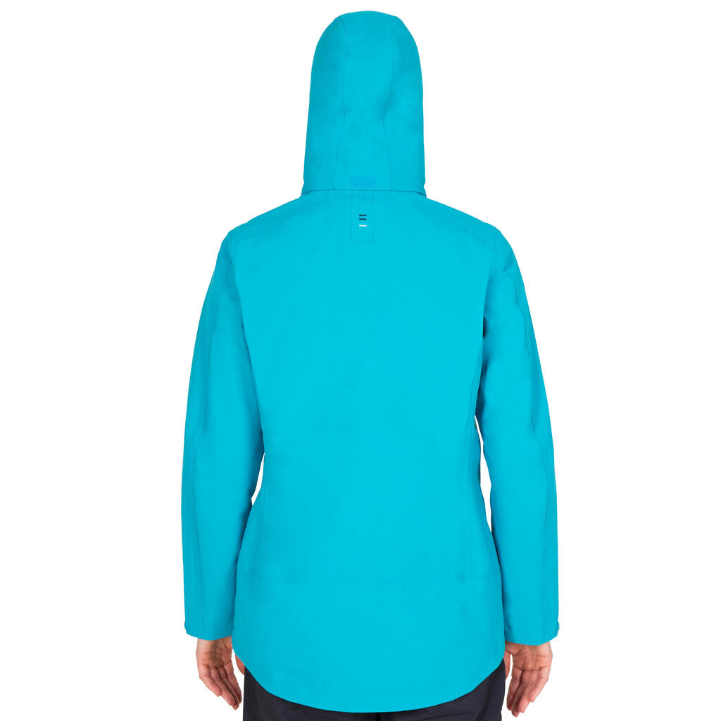 Wasserdichte, atmungsaktive Segeljacke Kostalde Damen, türkis