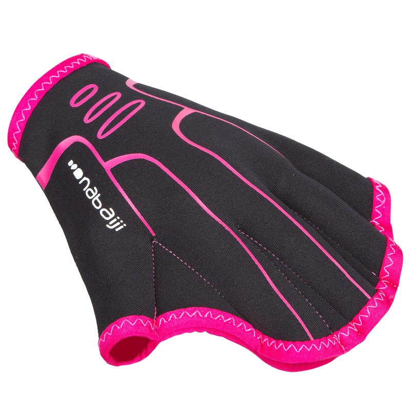 Gants palmés aquagym noir rose Gants palmés aquagym noir rose