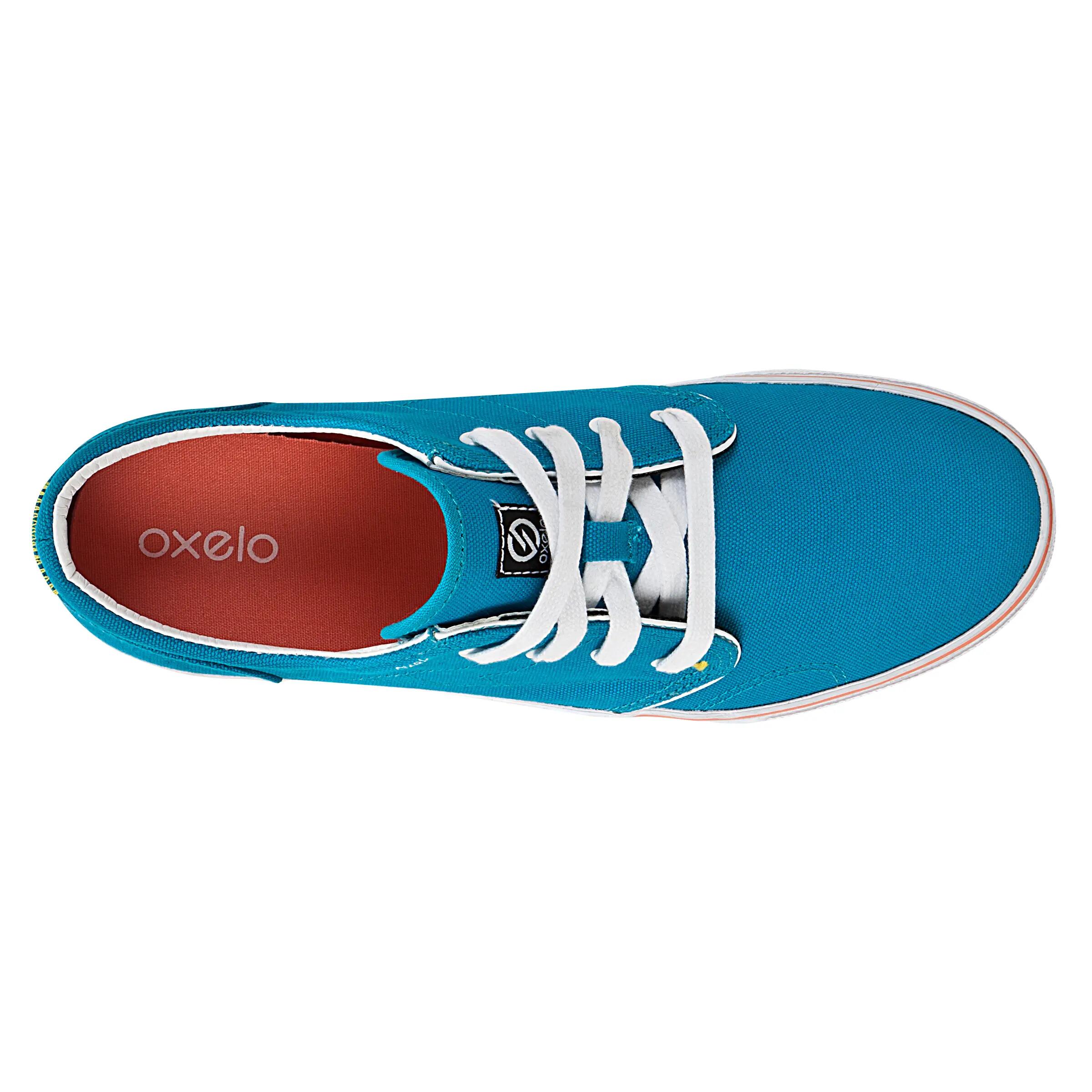 Vulca Canvas Adult Low Rise Skateboarding Longboarding Shoes - Blue/Coral 3/11