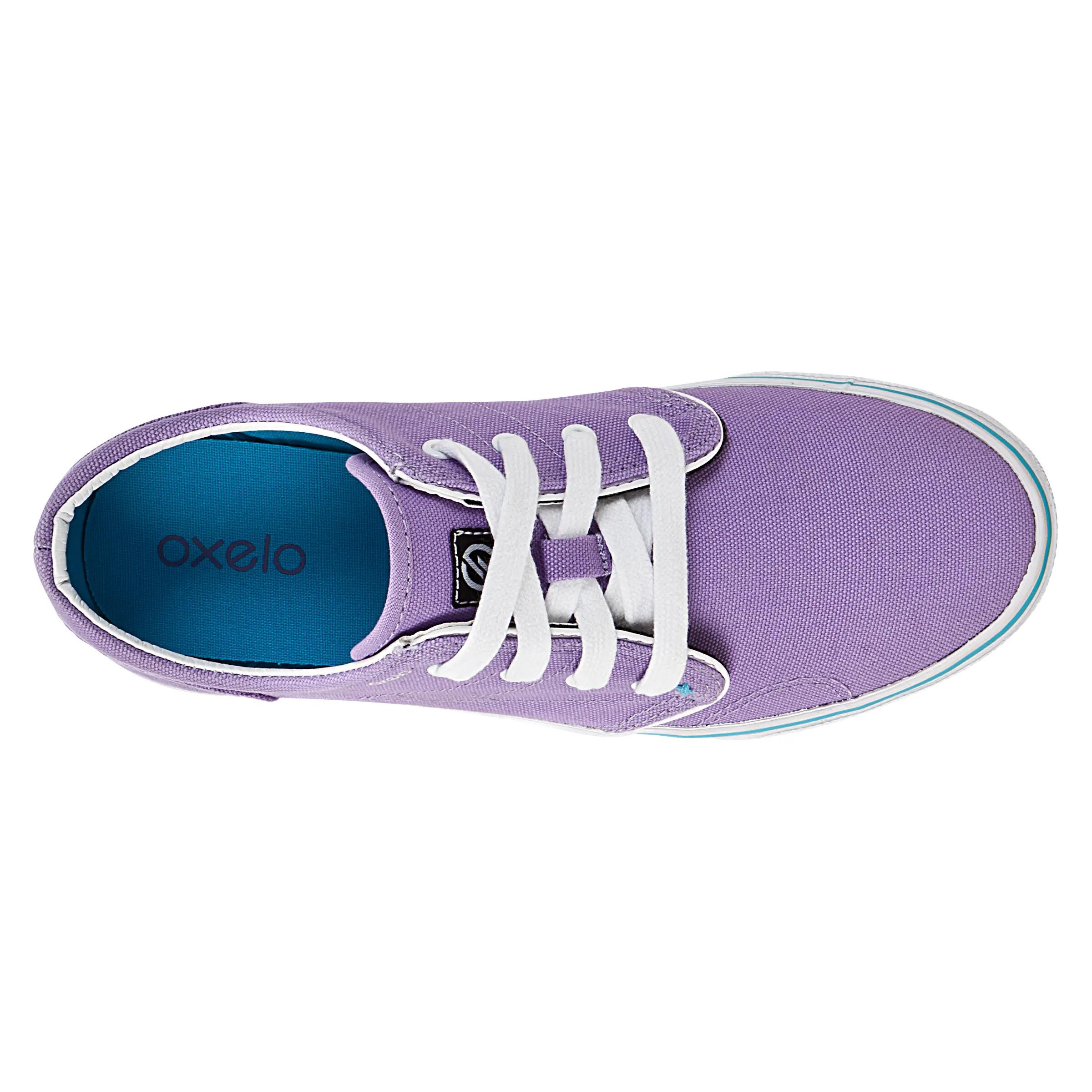 Vulca Canvas L Adult Skateboarding Longboarding Low Shoes - Purple Blue 3/8