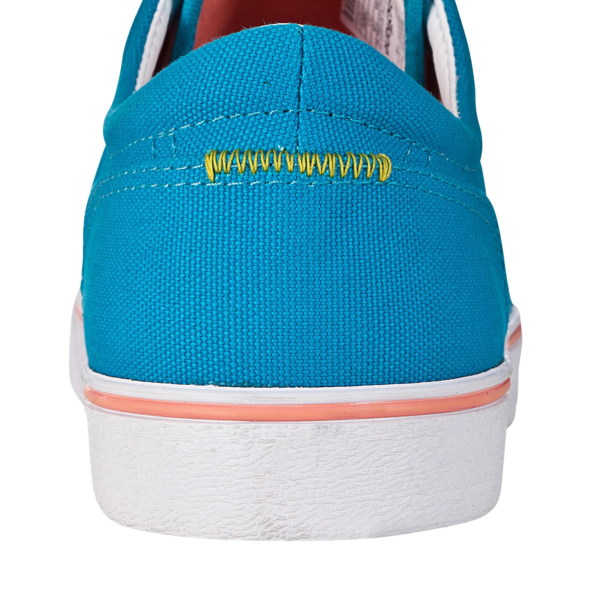 Vulca Canvas Adult Low Rise Skateboarding Longboarding Shoes - Blue/Coral 6/11