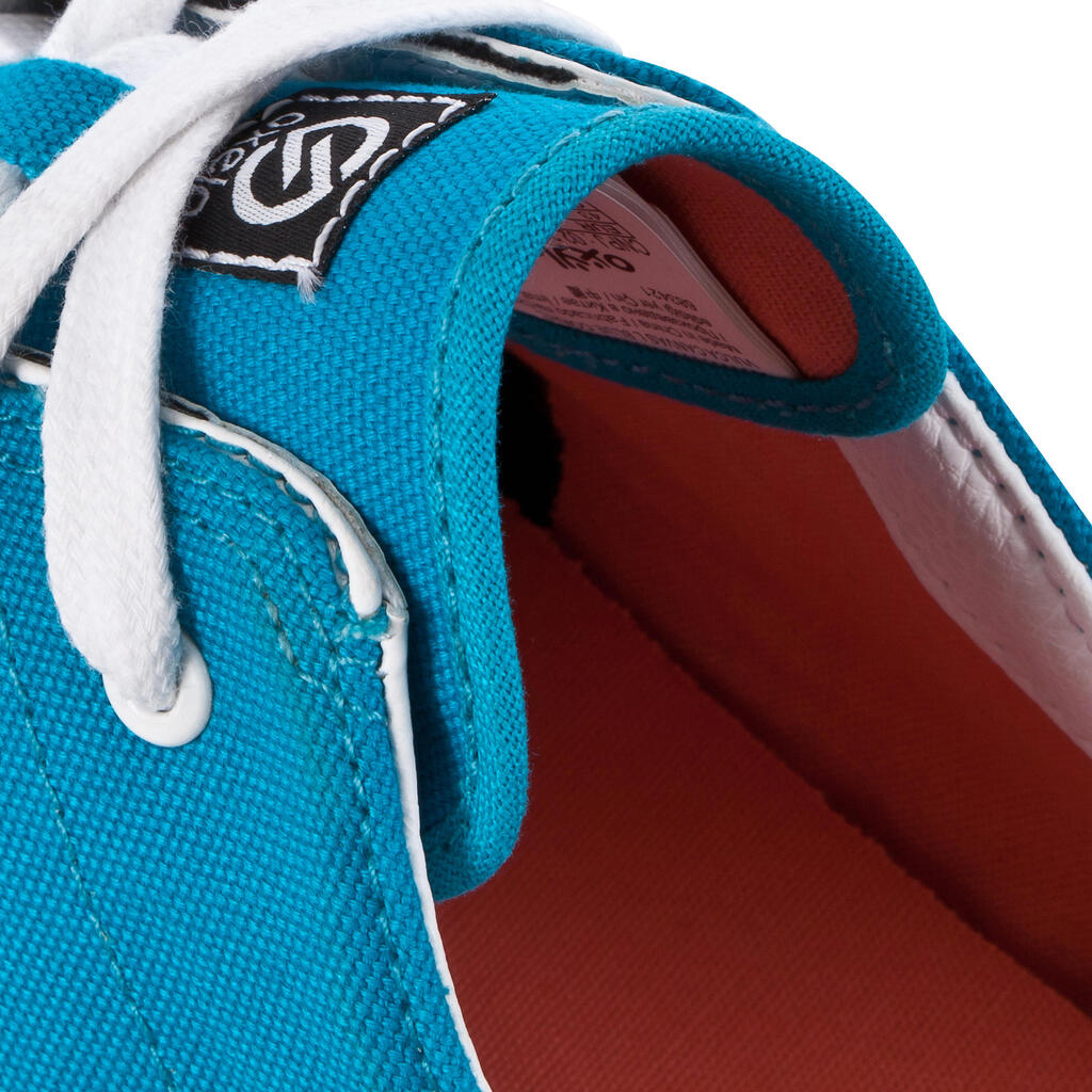 Skateschuhe Vulca 100 Canvas Low Skateboard Longboard Erwachsene Denim
