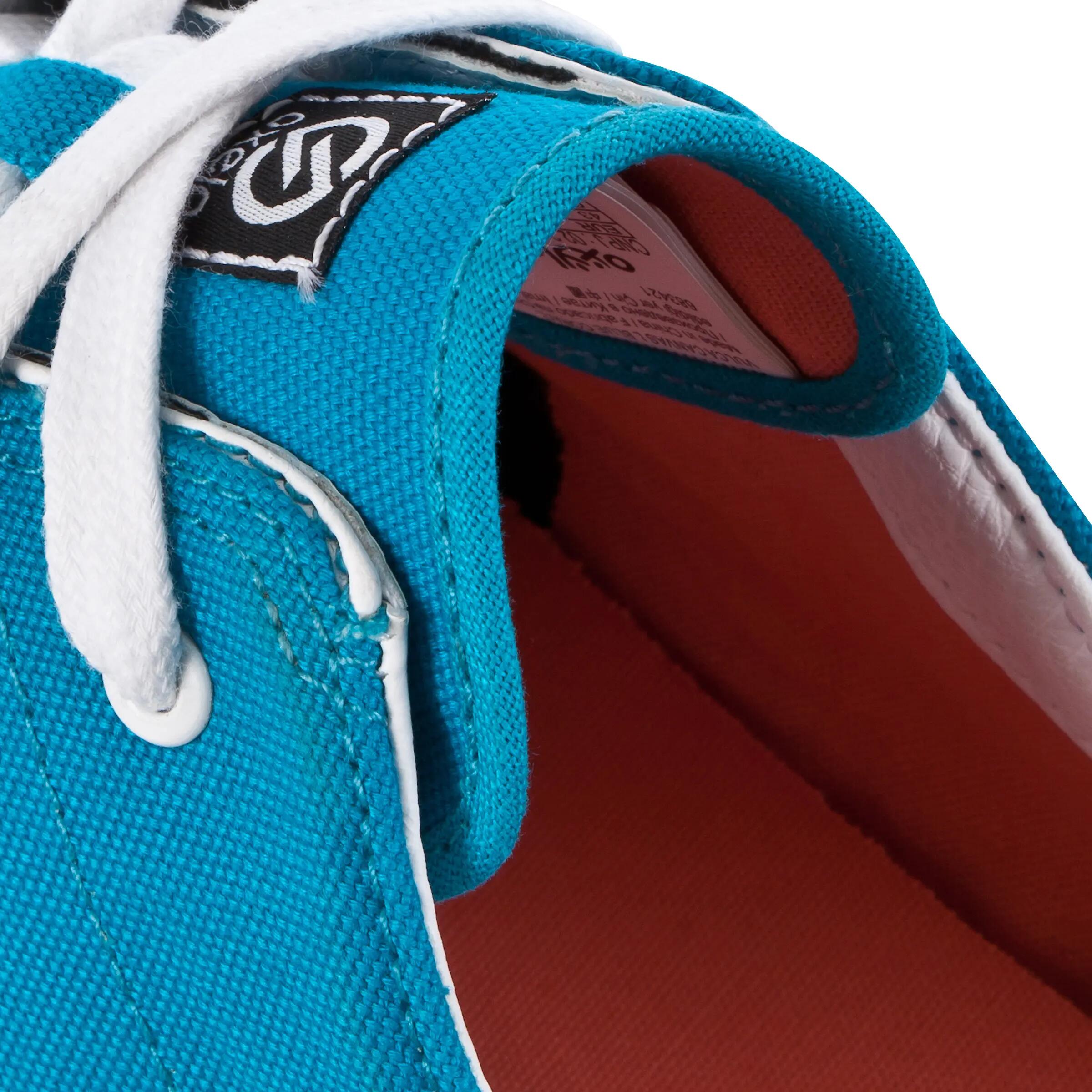 Vulca Canvas Adult Low Rise Skateboarding Longboarding Shoes - Blue/Coral 7/11