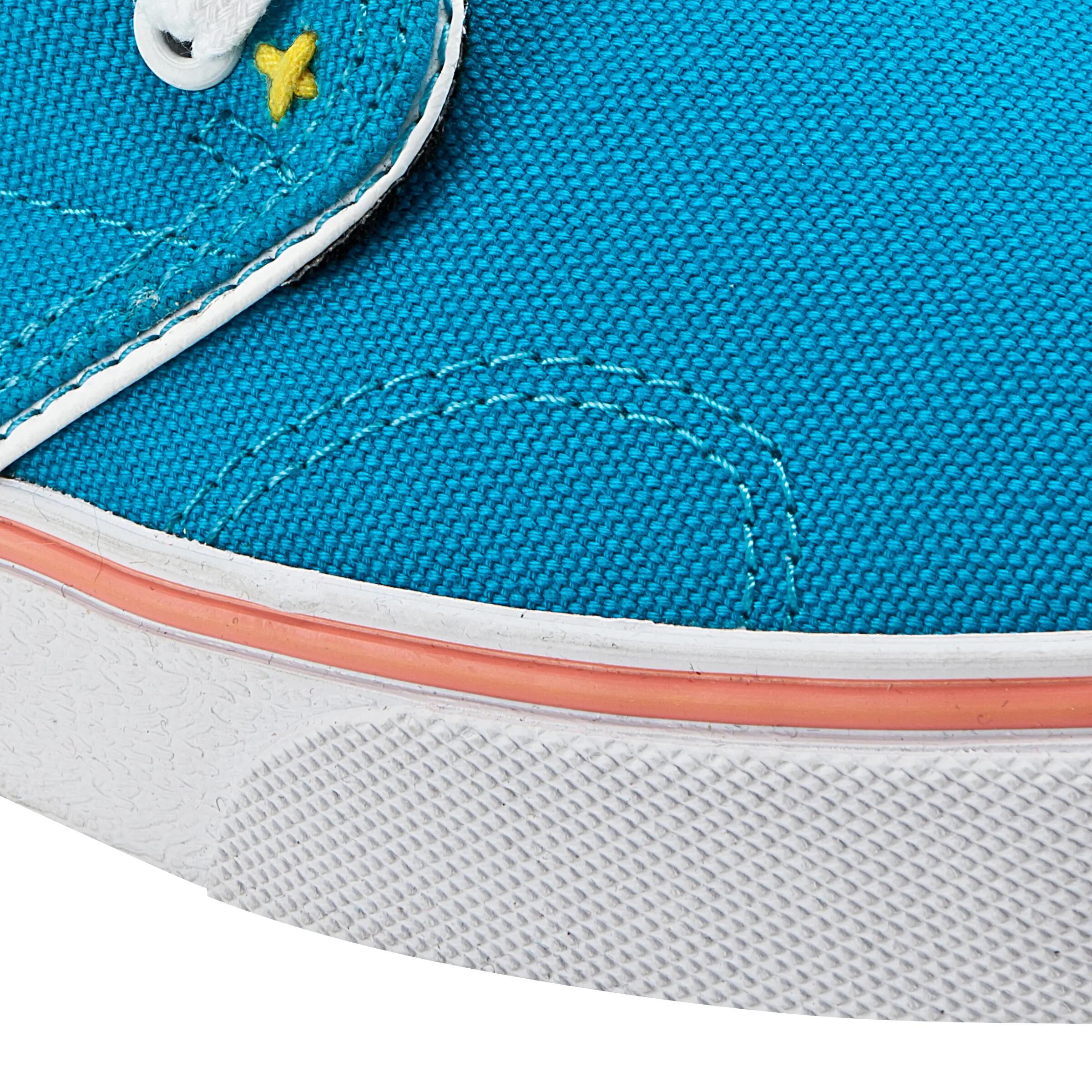 Vulca Canvas Adult Low Rise Skateboarding Longboarding Shoes - Blue/Coral 5/11