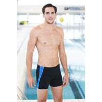 B-READY men's LONG swim SHORTS - Black Blue