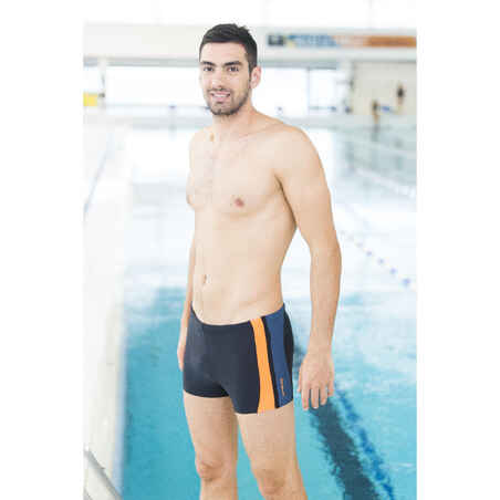 B-ACTIVE YOKE men's swim SHORTS - Black Orange