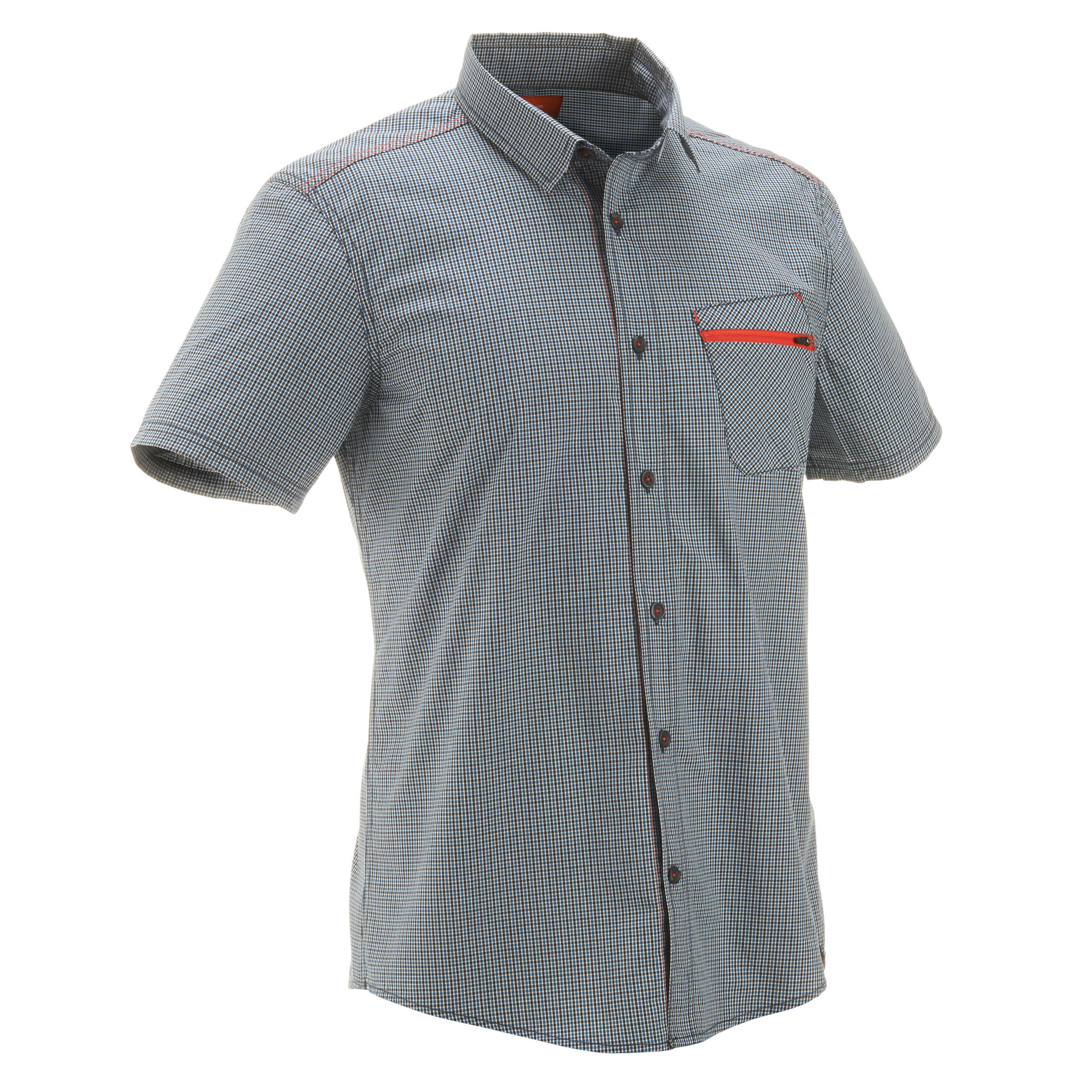 QUECHUA Arpenaz 100 Short-Sleeved Hiking Shirt - Blue