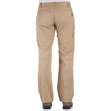 Arpenaz 100 Lady's convertible hiking trousers - ochre