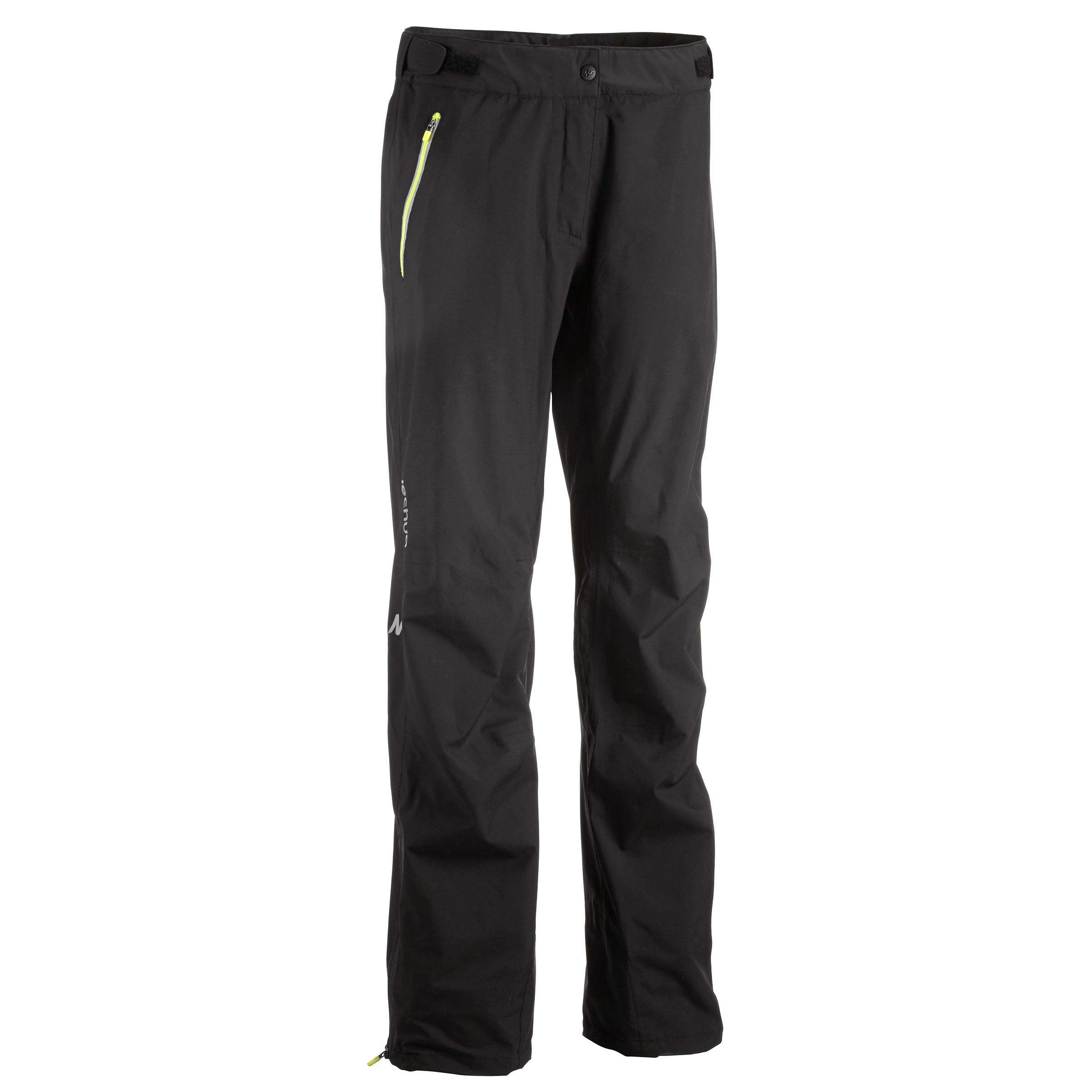 Mountain trail Men's hiking waterproof rain overtrousers - Black. 1/13