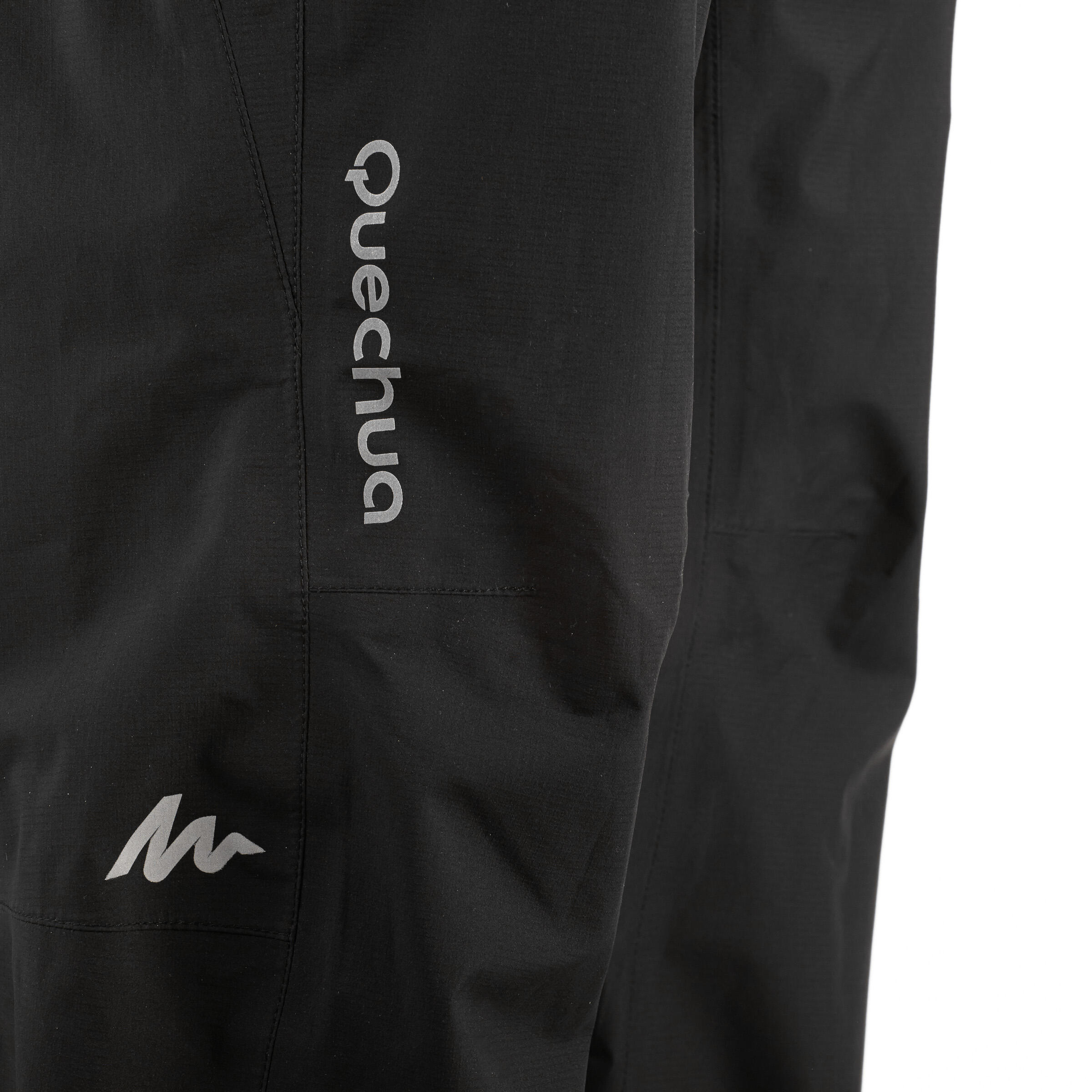 Mountain trail Men's hiking waterproof rain overtrousers - Black. 7/13