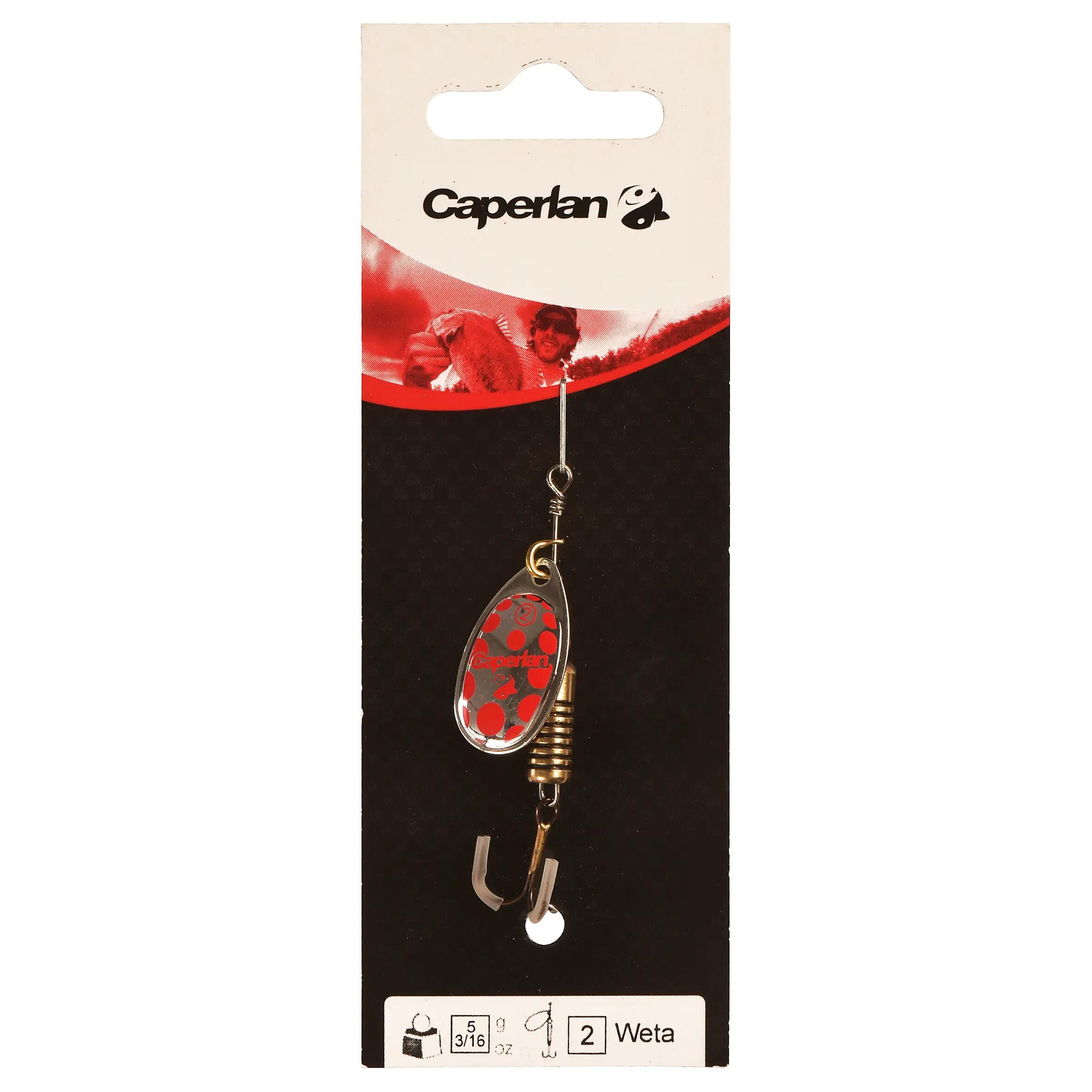 Weta #2/#3 Fishing Spinner - Silver/Red Dots 3/4