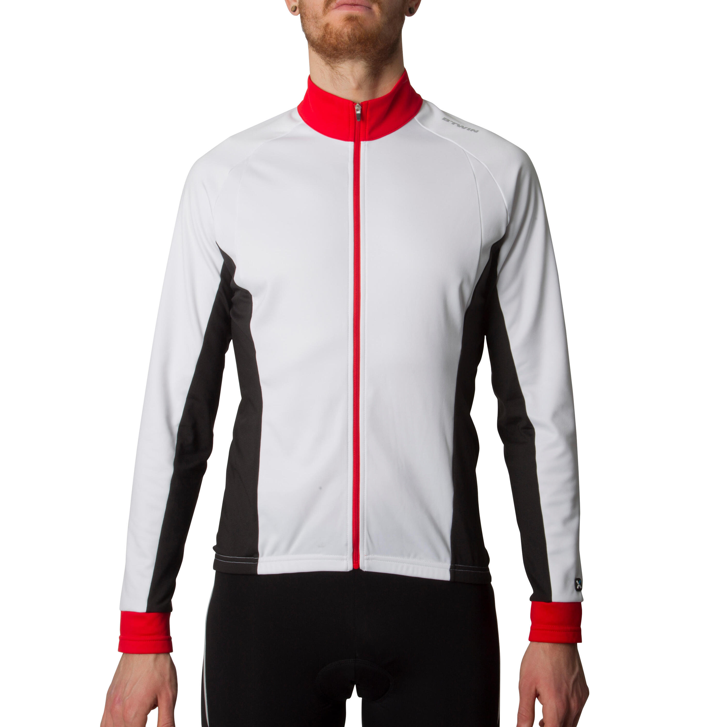 500 Long-Sleeved Cycling Jersey - White/Red 2/13