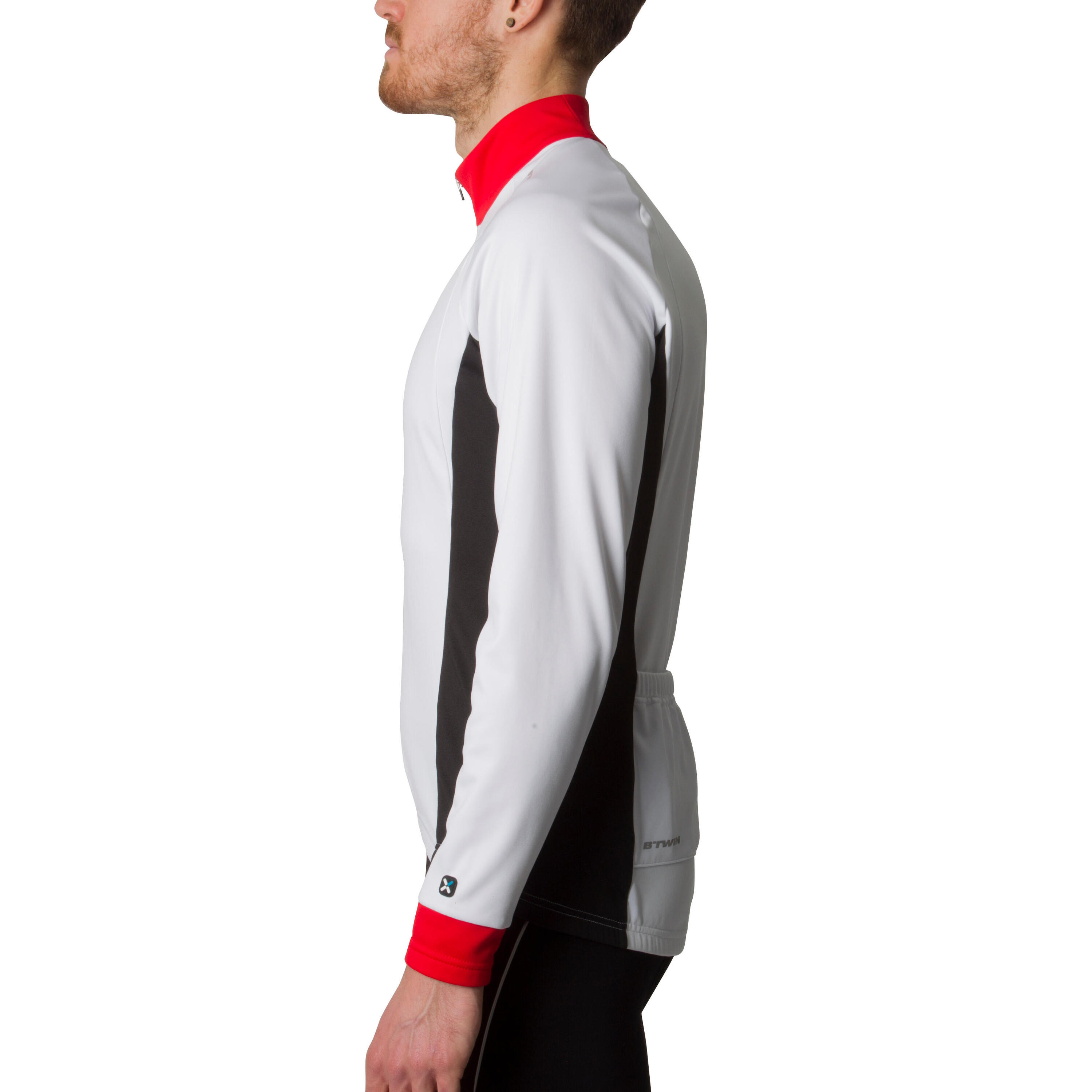 500 Long-Sleeved Cycling Jersey - White/Red 5/13