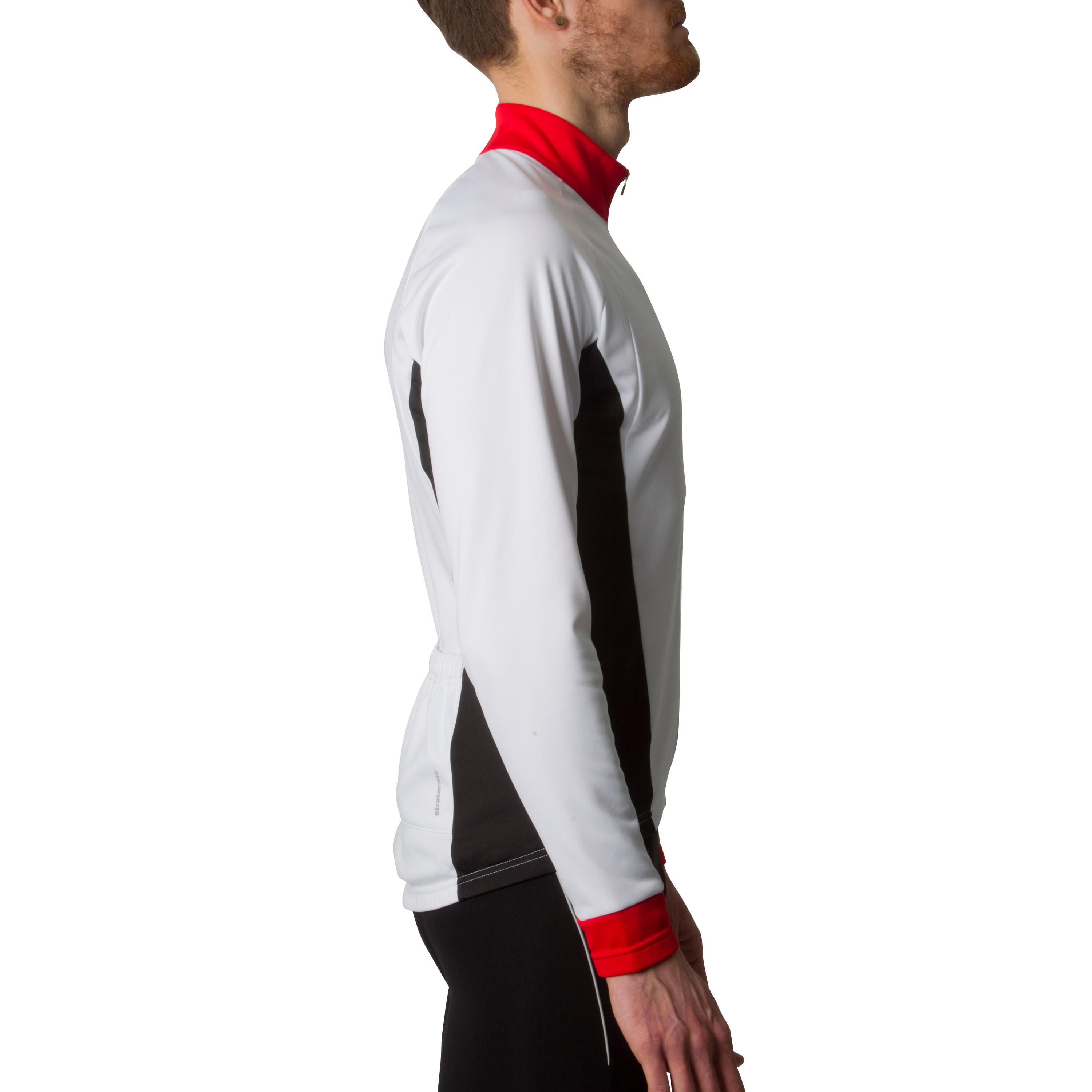 500 Long-Sleeved Cycling Jersey - White/Red 3/13