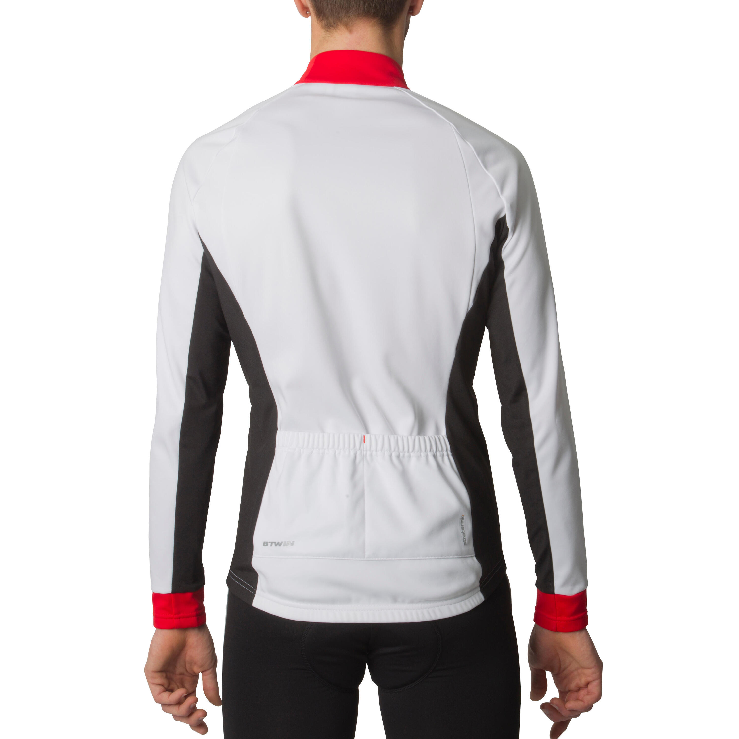 500 Long-Sleeved Cycling Jersey - White/Red 4/13